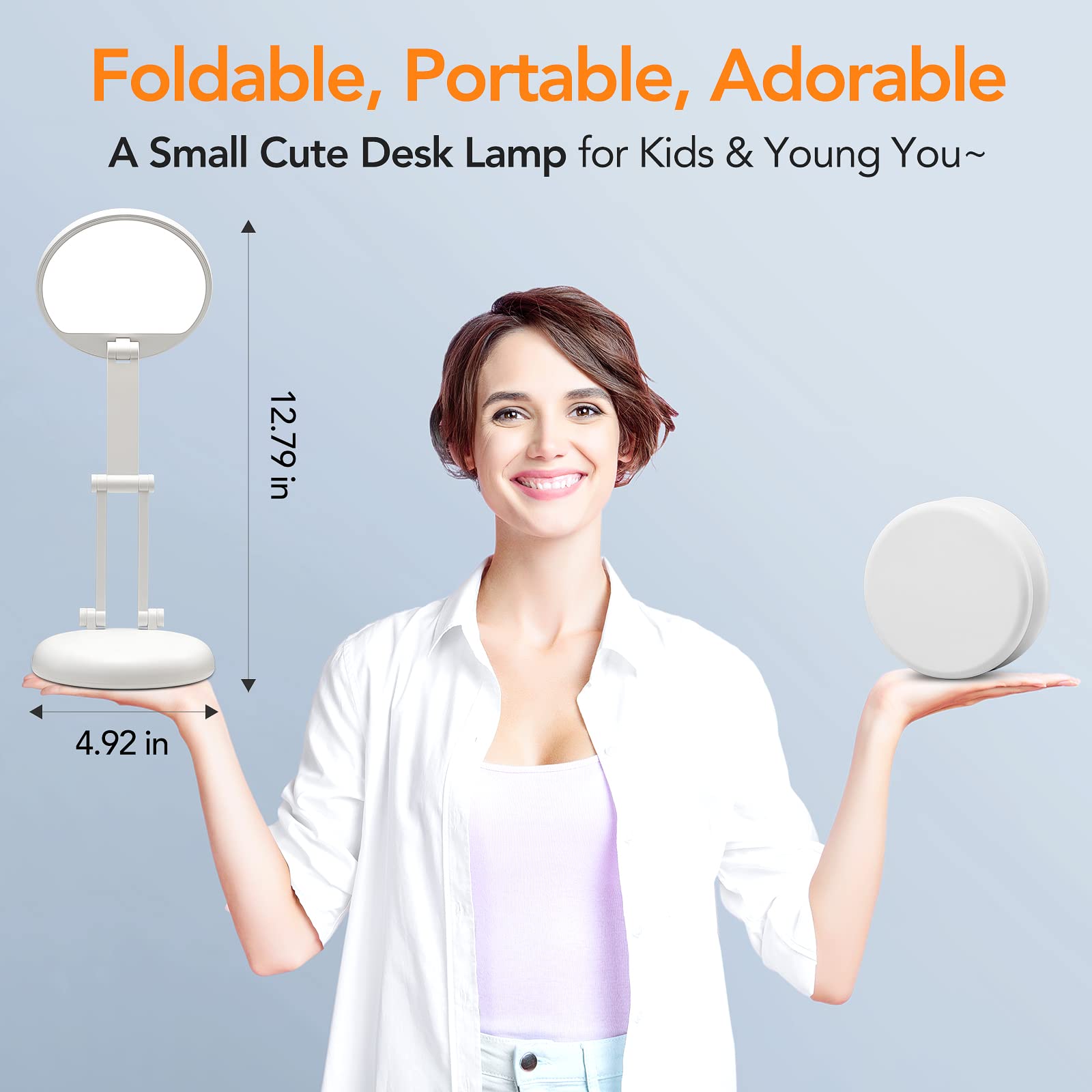 Folding and Portable Desk Lamp, Rechargeable with 9 Brightness Levels