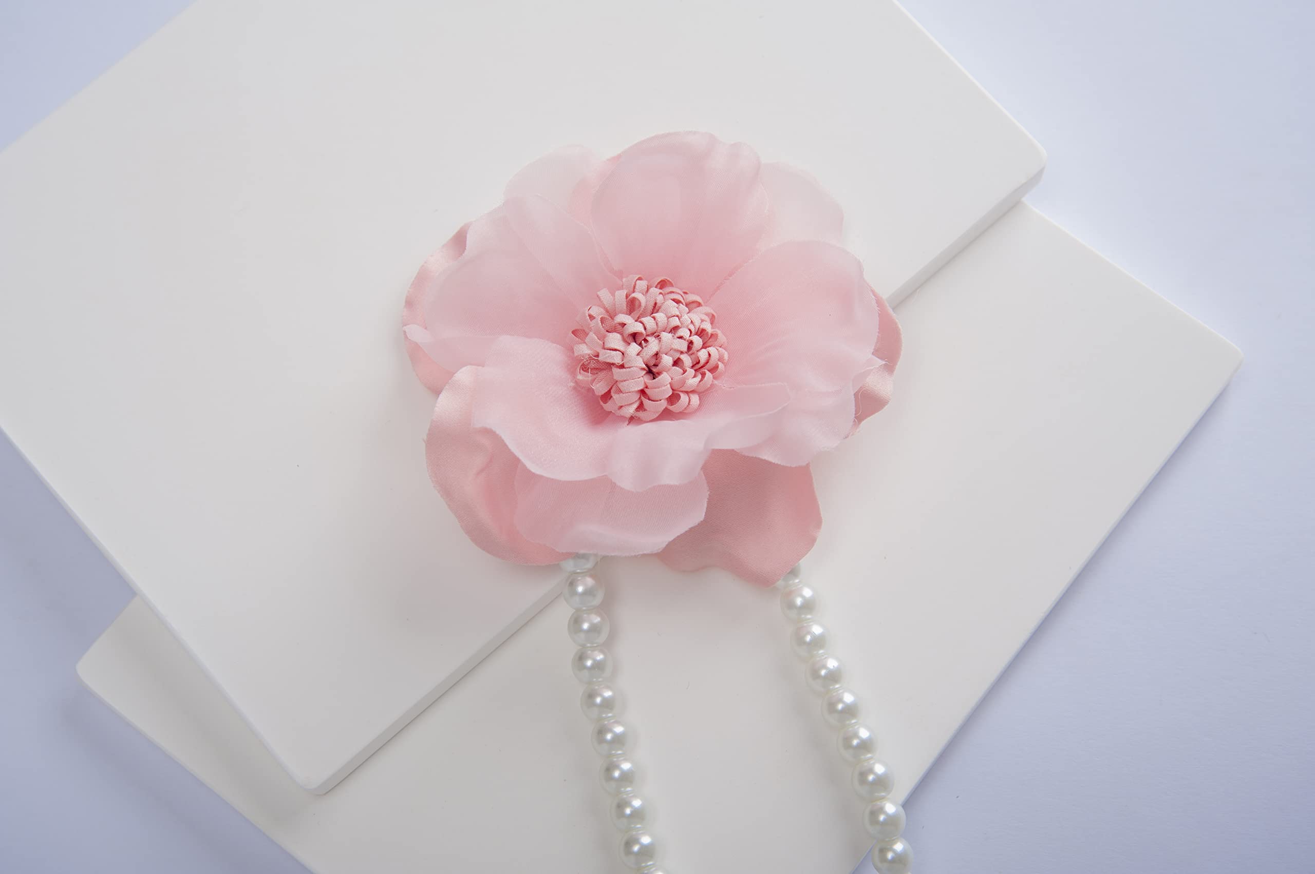 Elegant Pearl Magnetic Curtain Tieback with Handmade Flower Decorative Drapery Holdbacks Rope Holder