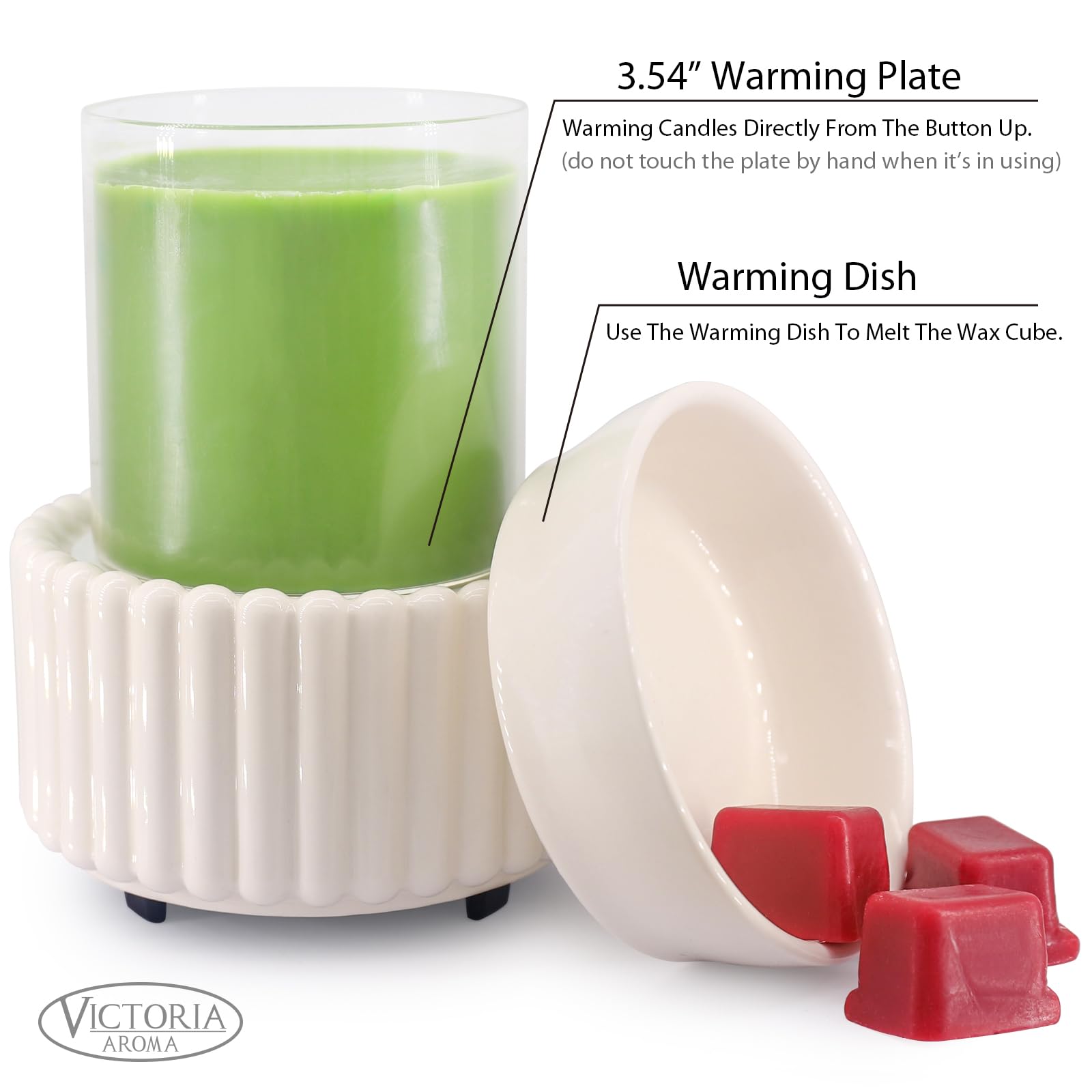 Ceramic Wax Melter 3-in-1 Candle Warmer for Scented Wax - Electric Fragrance Burner