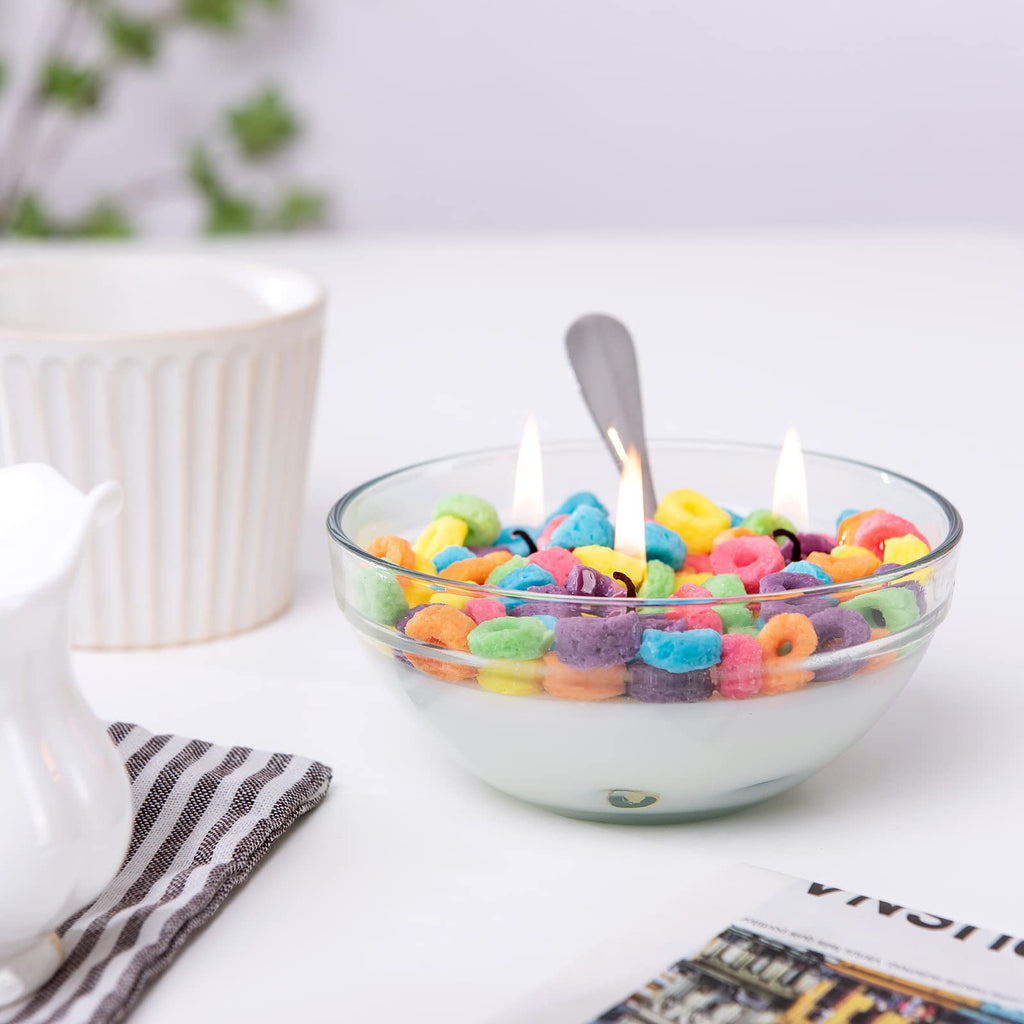 Cereal Bowl with Metal Spoon Scented Soy Candle