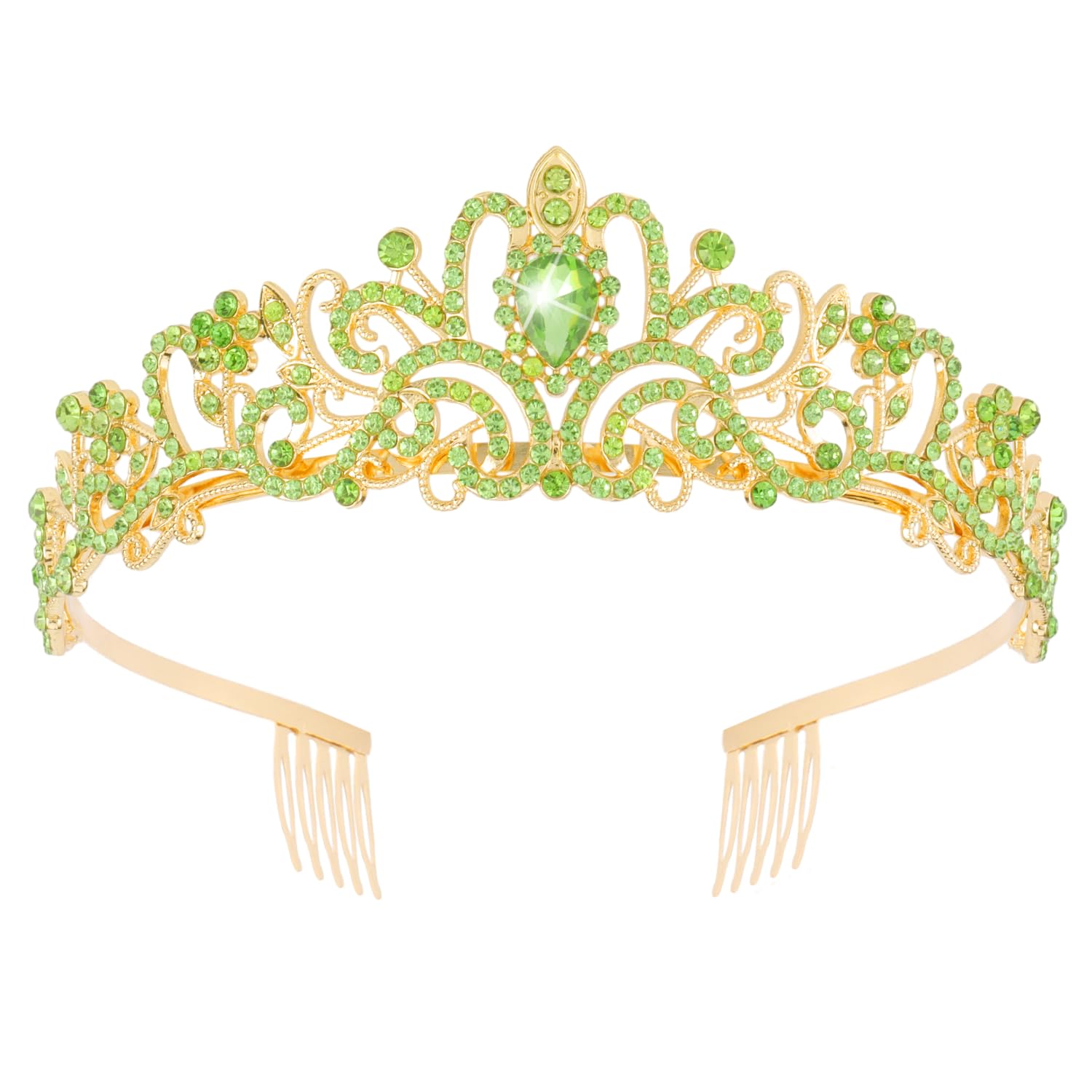Princess Crystal Tiara Crown Headband Elegant Crown With Combs