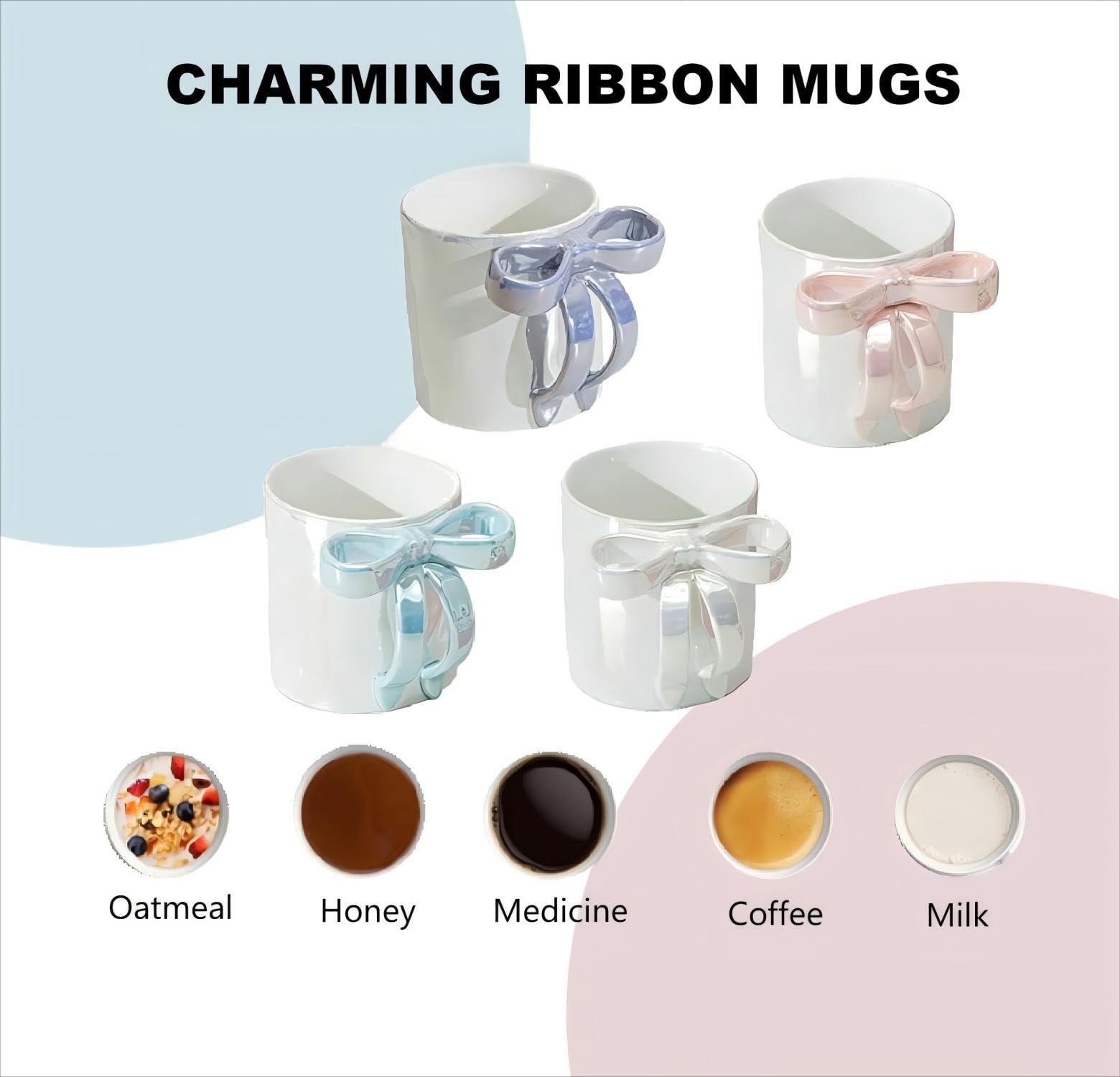 Ceramic Mug with Bow Ribbon Handle