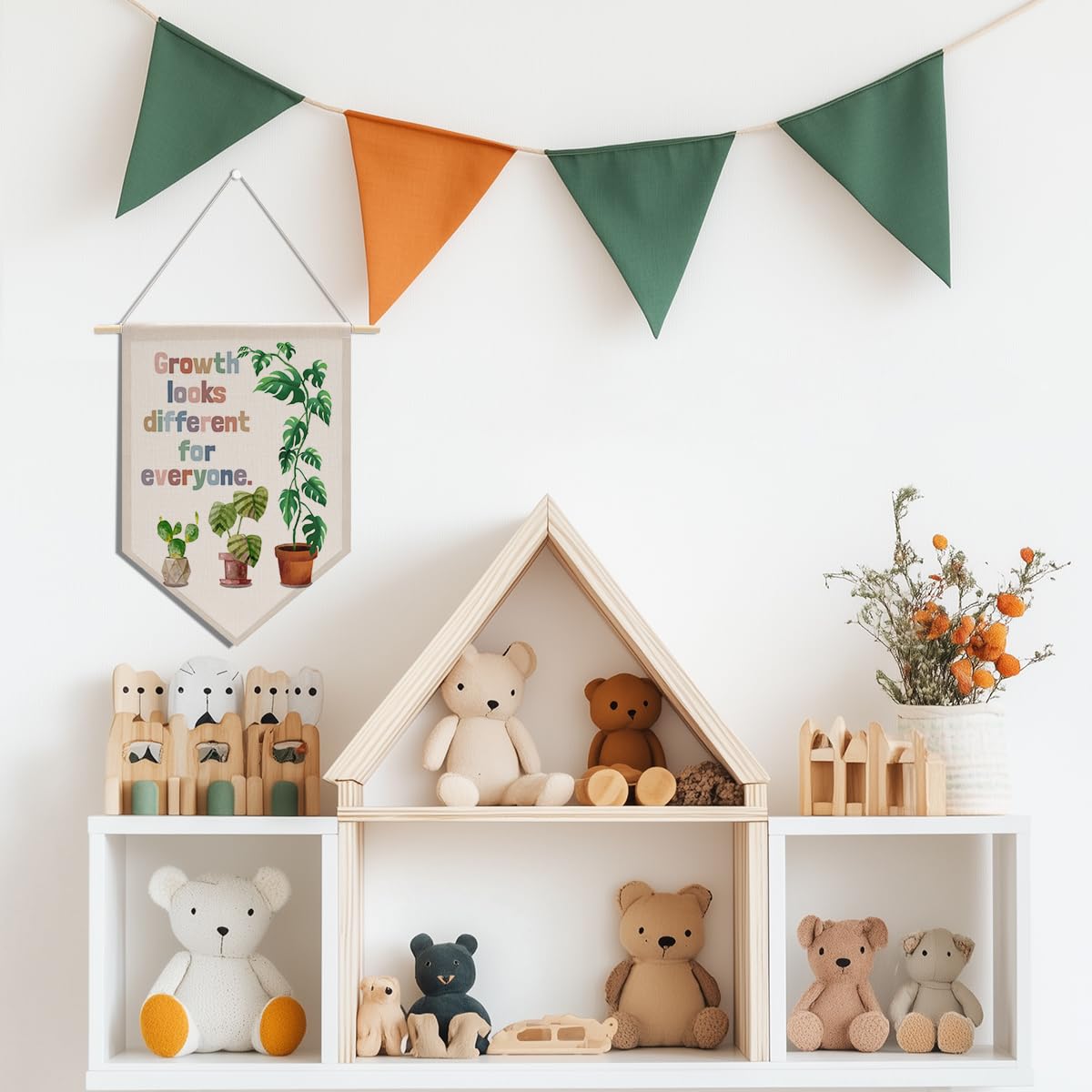 Preppy Positive Affirmations Wall Hanging Pennant Flag â€?Aesthetic Decor for Classroom, Bedroom, or Home