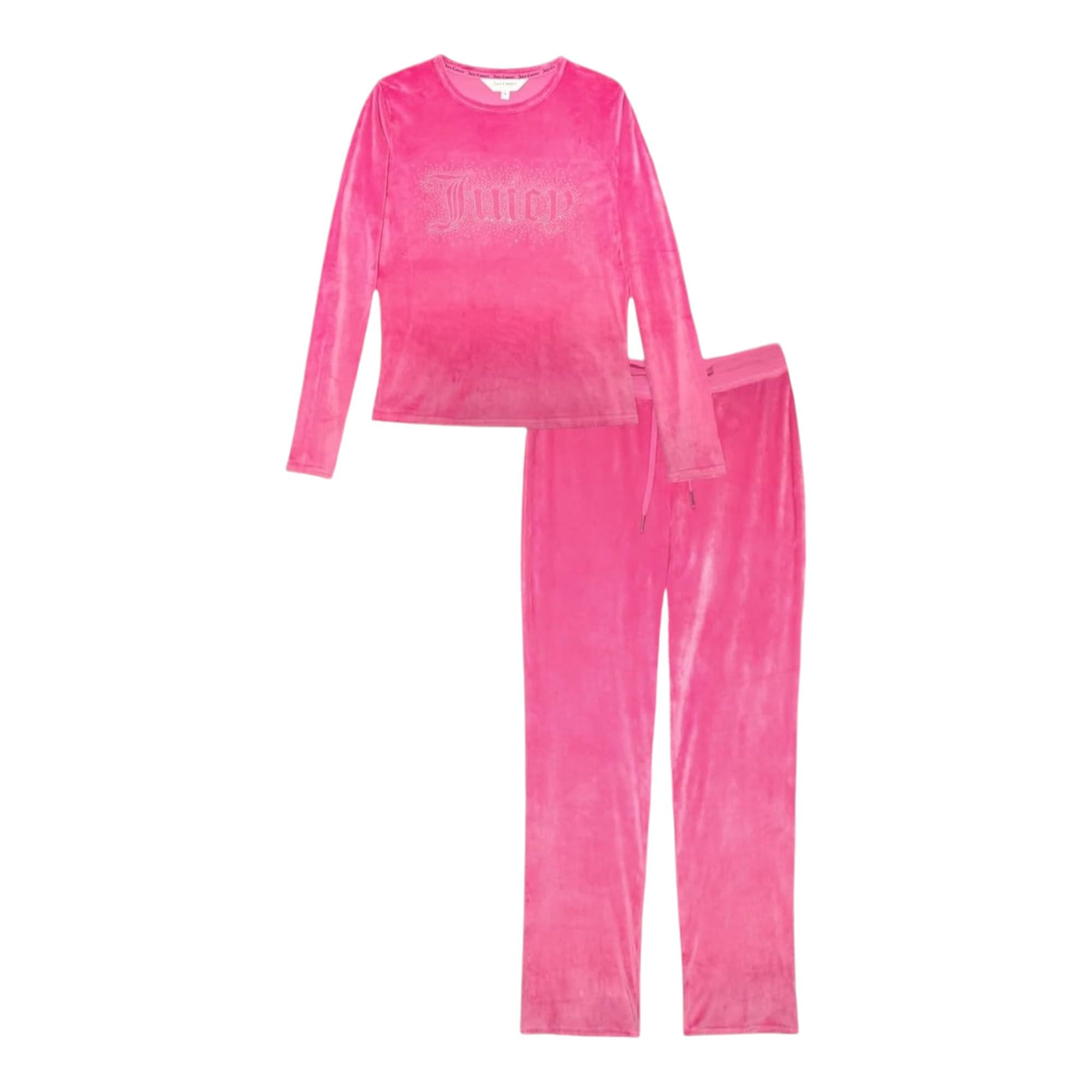 Juicy Couture Women's Velvet Fleece Pajama Set with Long Sleeve Top and Pants