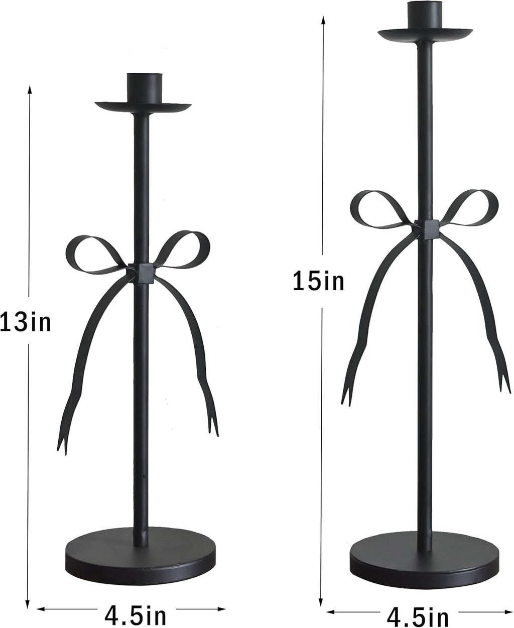 Bow Taper Candle Holders, Set of 2 Candle Stick Holders Set, Modern Decorative Centerpiece