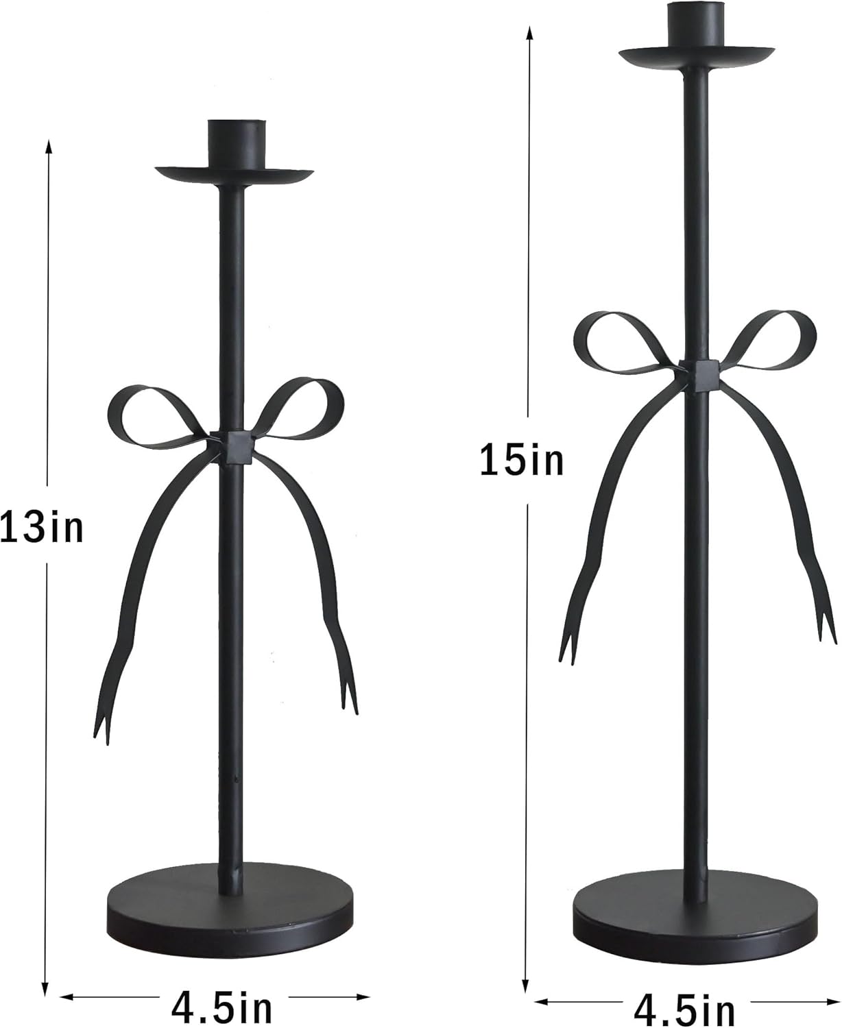 Bow Taper Candle Holders, Set of 2 Candle Stick Holders Set, Modern Decorative Centerpiece