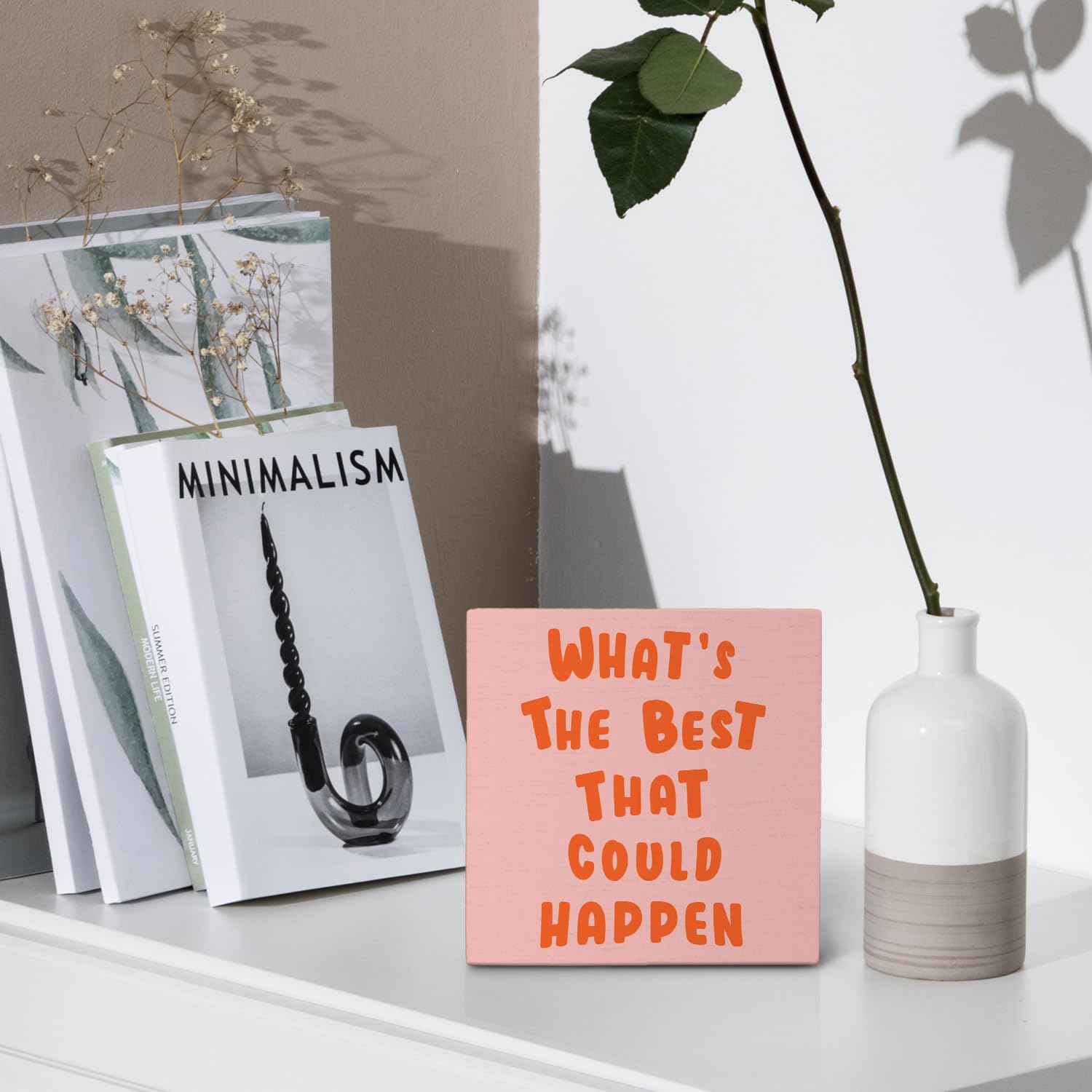 Funky 70s Preppy Wooden Sign, Affirmation Wooden Box Sign Decor, 5x5 Inch