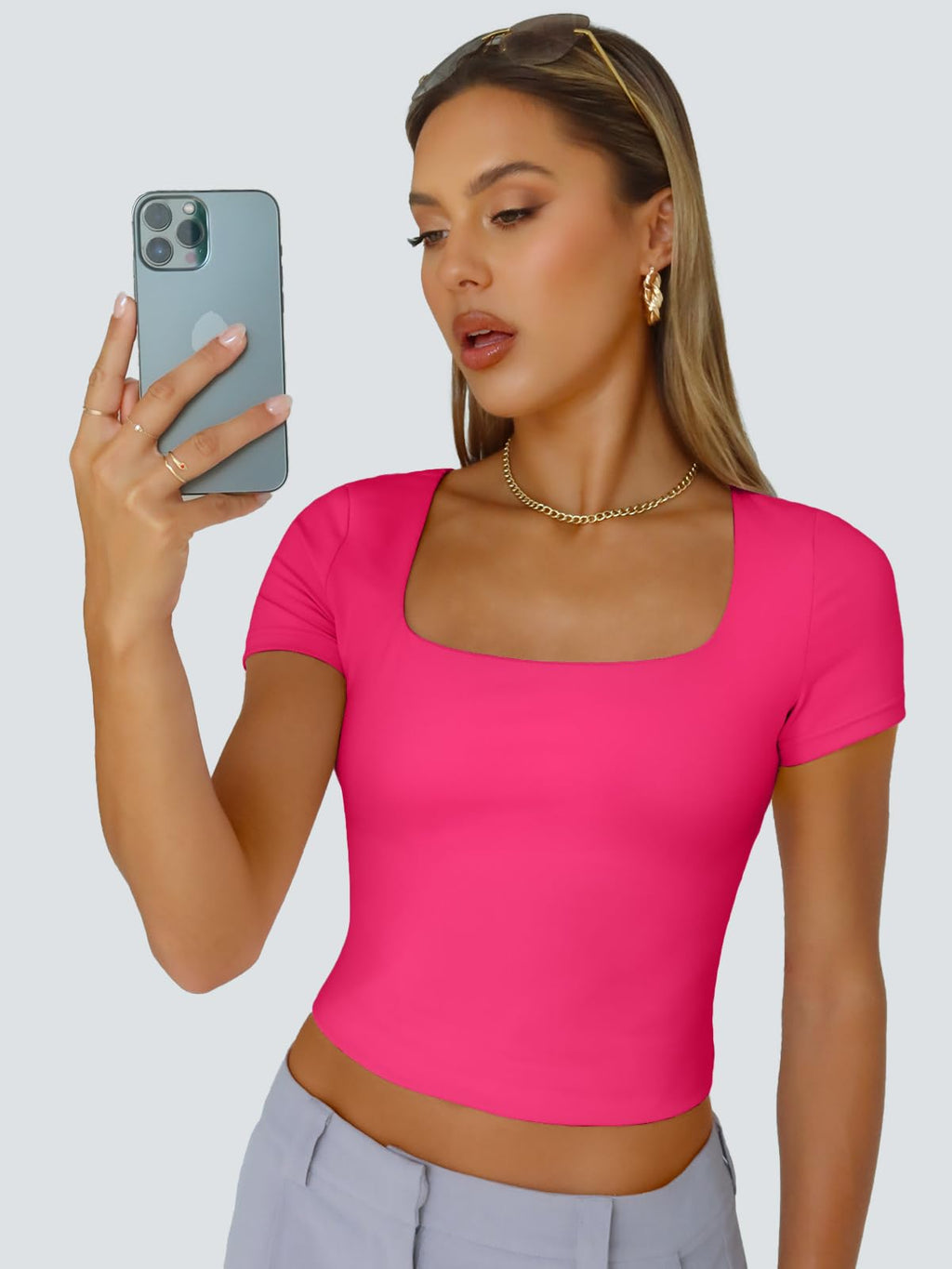 Women Double Lined Crop Tops