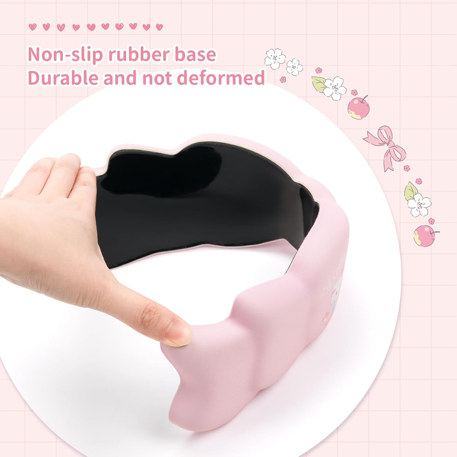 Memory Foam Bowknot Wrist Rest, Non-Slip Rubber Base Keyboard Wrist Rest for Gaming or Home Office Work