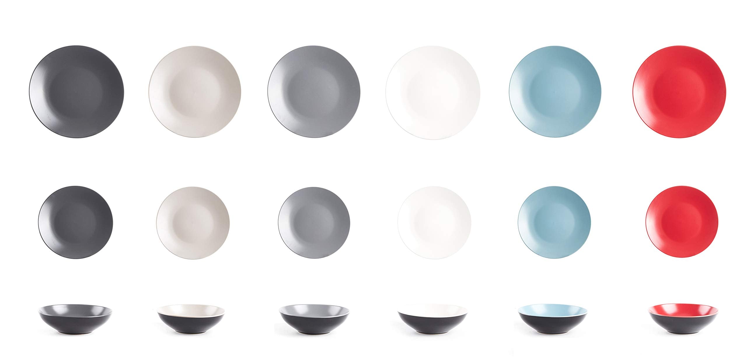 Stoneware Two-Tone Colors Life 12pc Dinner Set