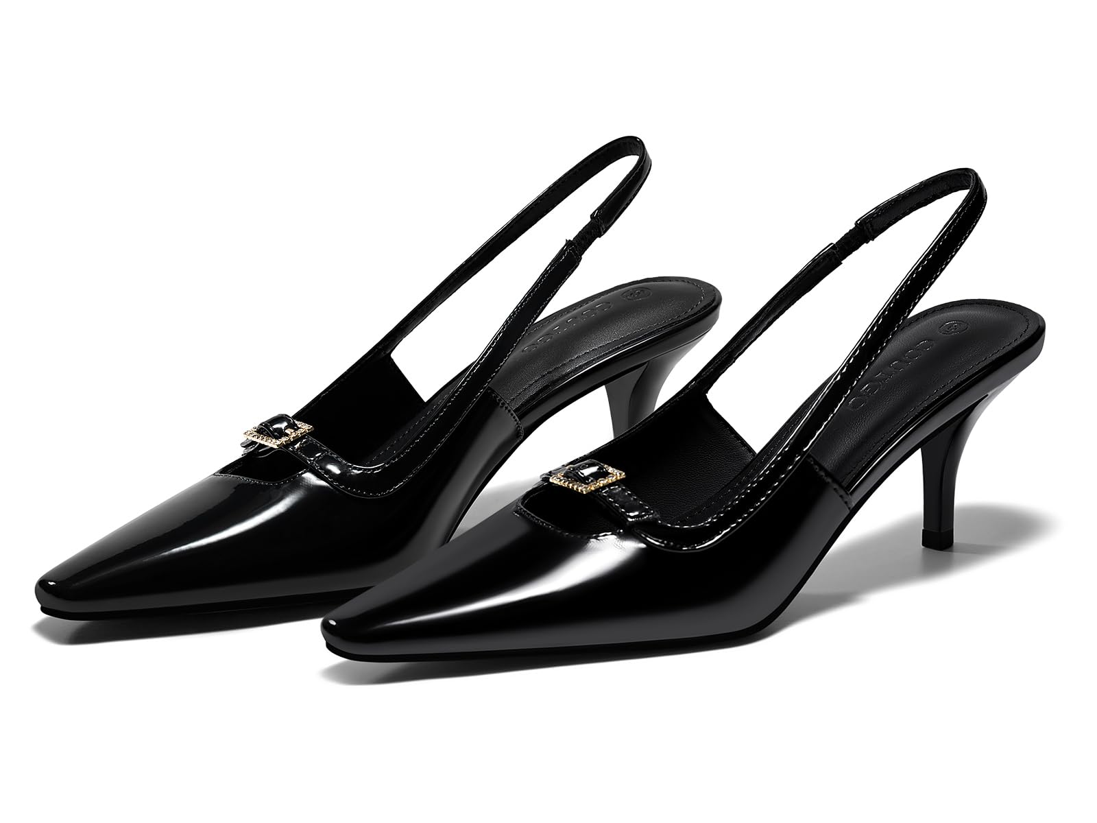 Womens Kitten Heels Slingback Dress Shoes Buckle Office Work Pumps Shoes