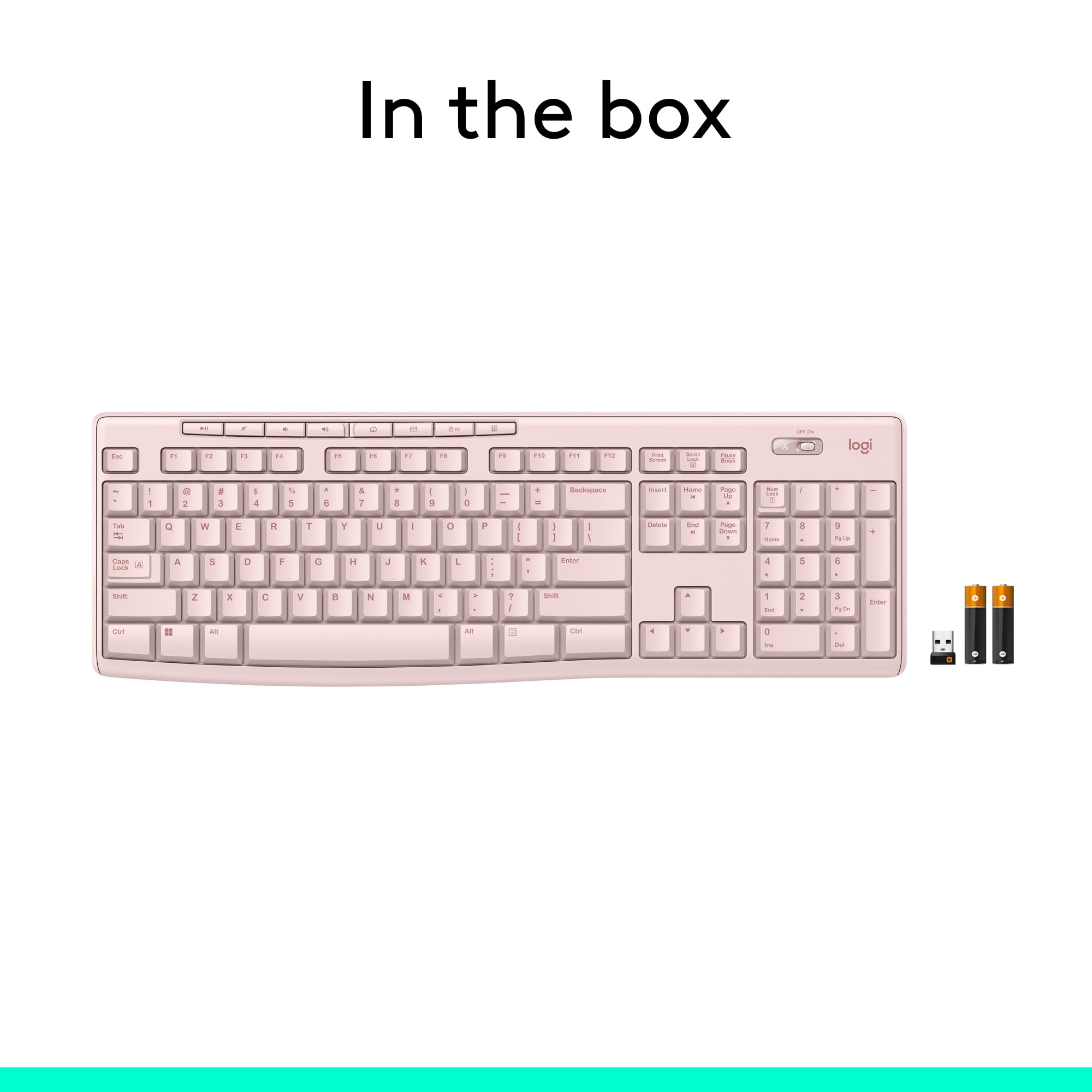 Rose Wireless Keyboard and Mouse Combo â€?2.4 GHz, Compact Mouse, 8 Multimedia Shortcuts, Long-Lasting 2-Year Battery, Compatible with Windows PC & Laptop