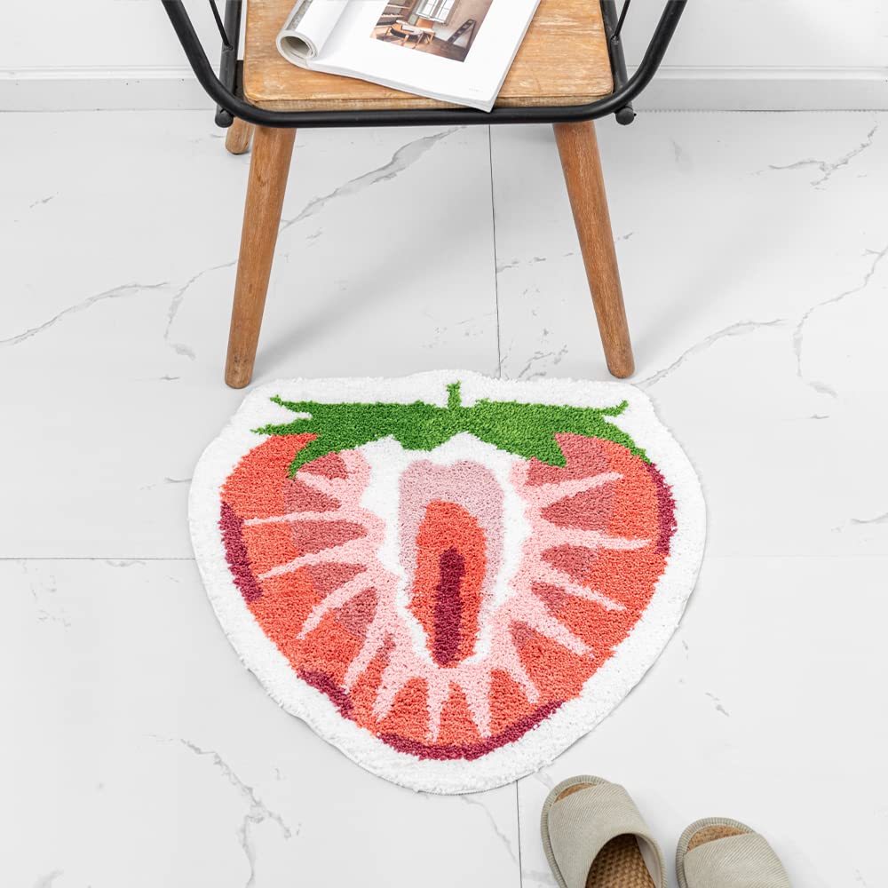 Shaped Rug Fruits Animals Bath Mat Area Rug Non-Slip Bathroom Door Mat for Bedroom Bathroom Kitchen Cartoon Area Rug for Bathroom Soft Bathmat Home Decor