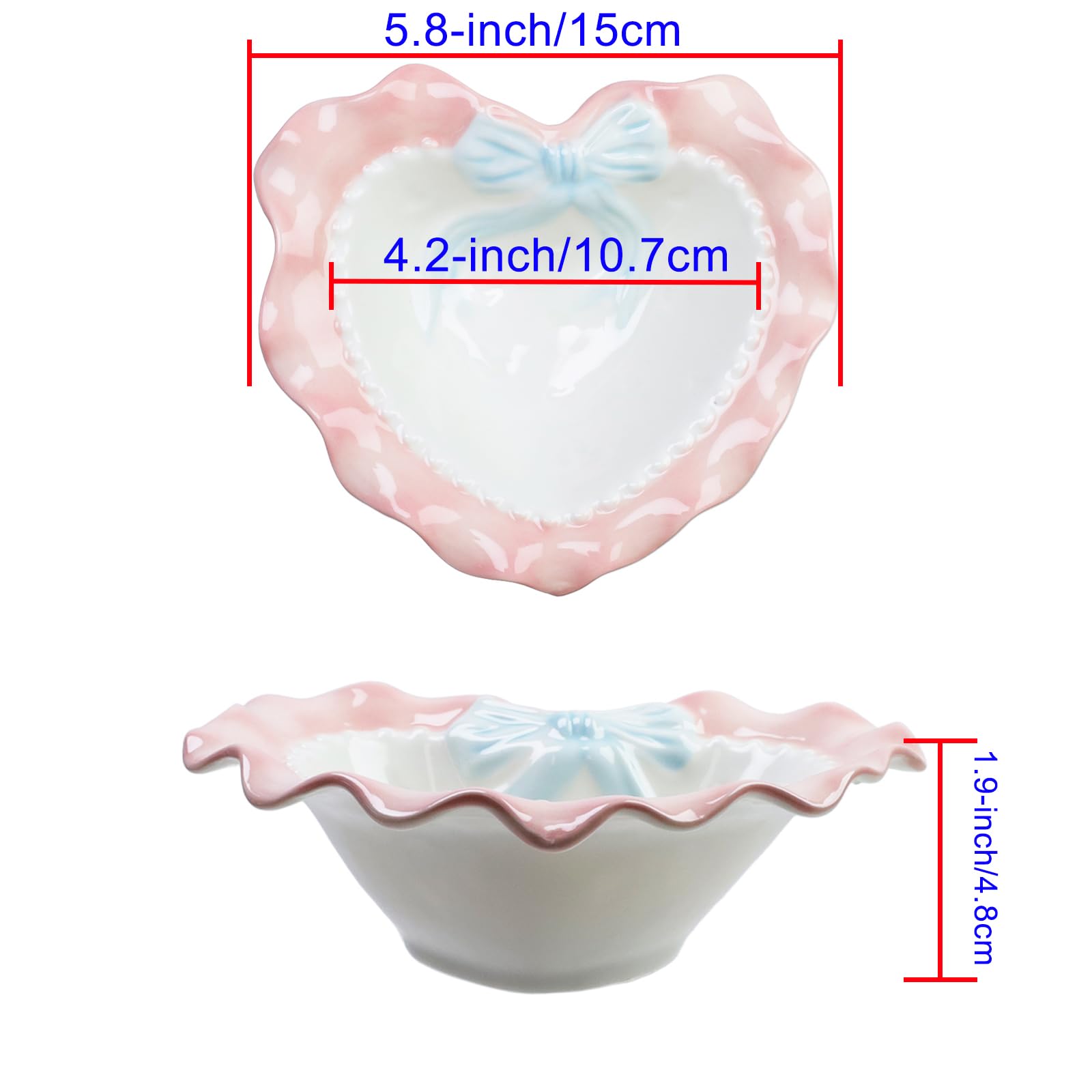 Cute Ceramic Bowls Porcelain Dessert Bowl Suitable (5 Inch)