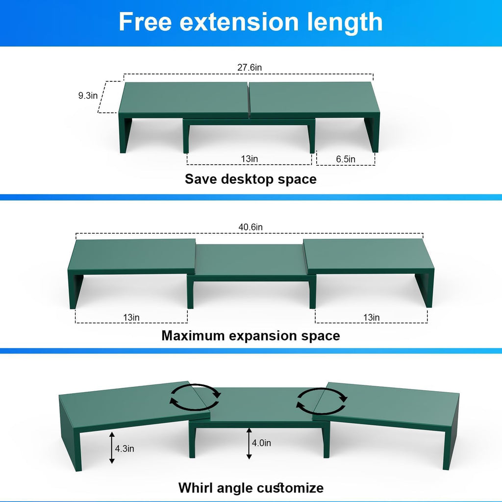 Dual Monitor Stand for Desk, Metal Monitor Riser, Office Supplies and Accessories