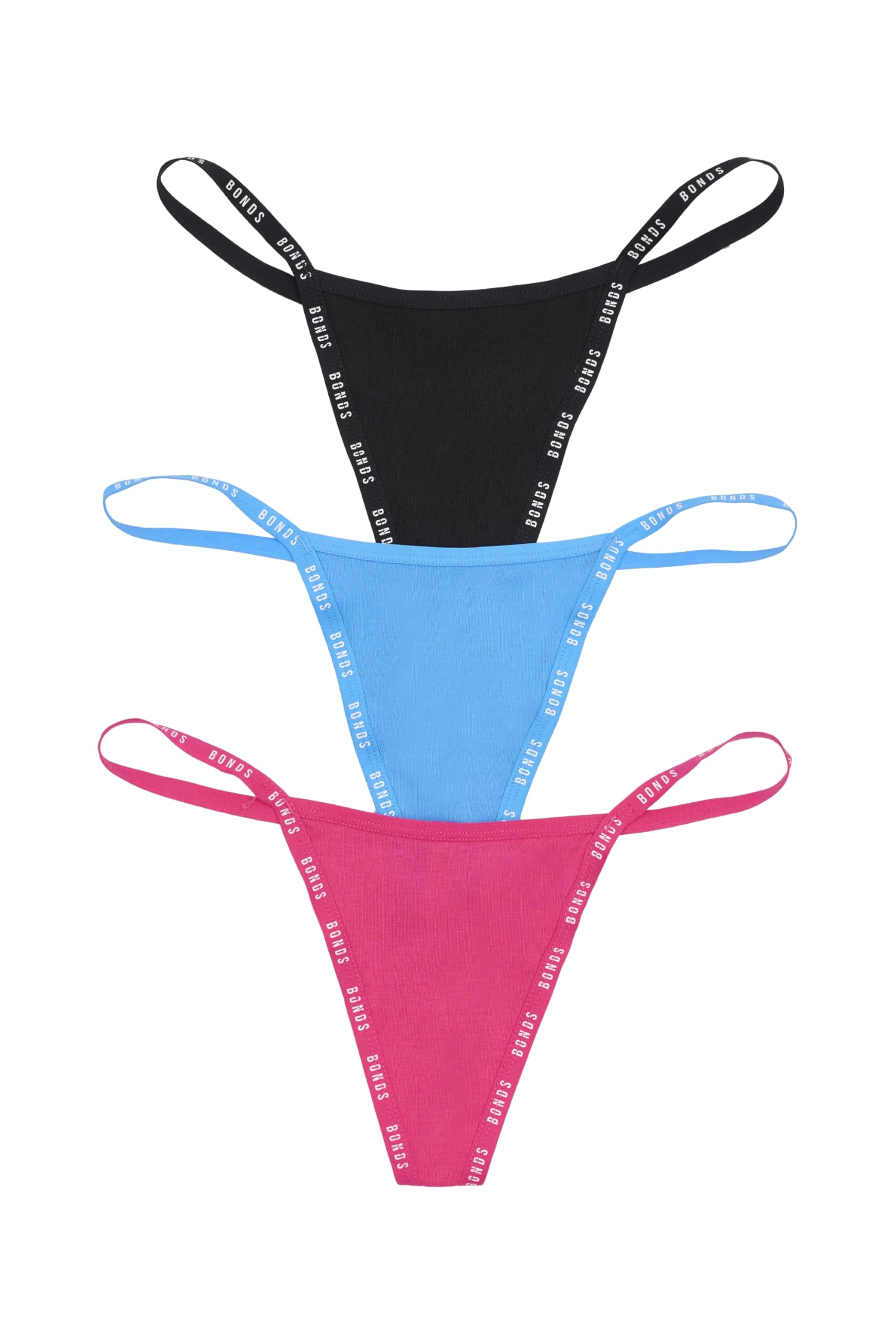 String Thong Underwear in Cotton-Rich Blend for Women, 3-Pack