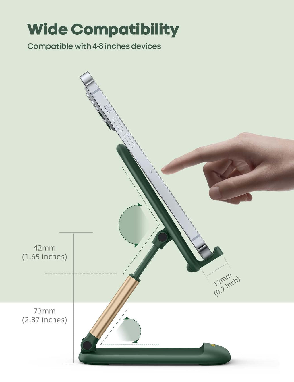 Phone Stand â€?Desktop Cell Phone Holder for Office Desk (4-8")