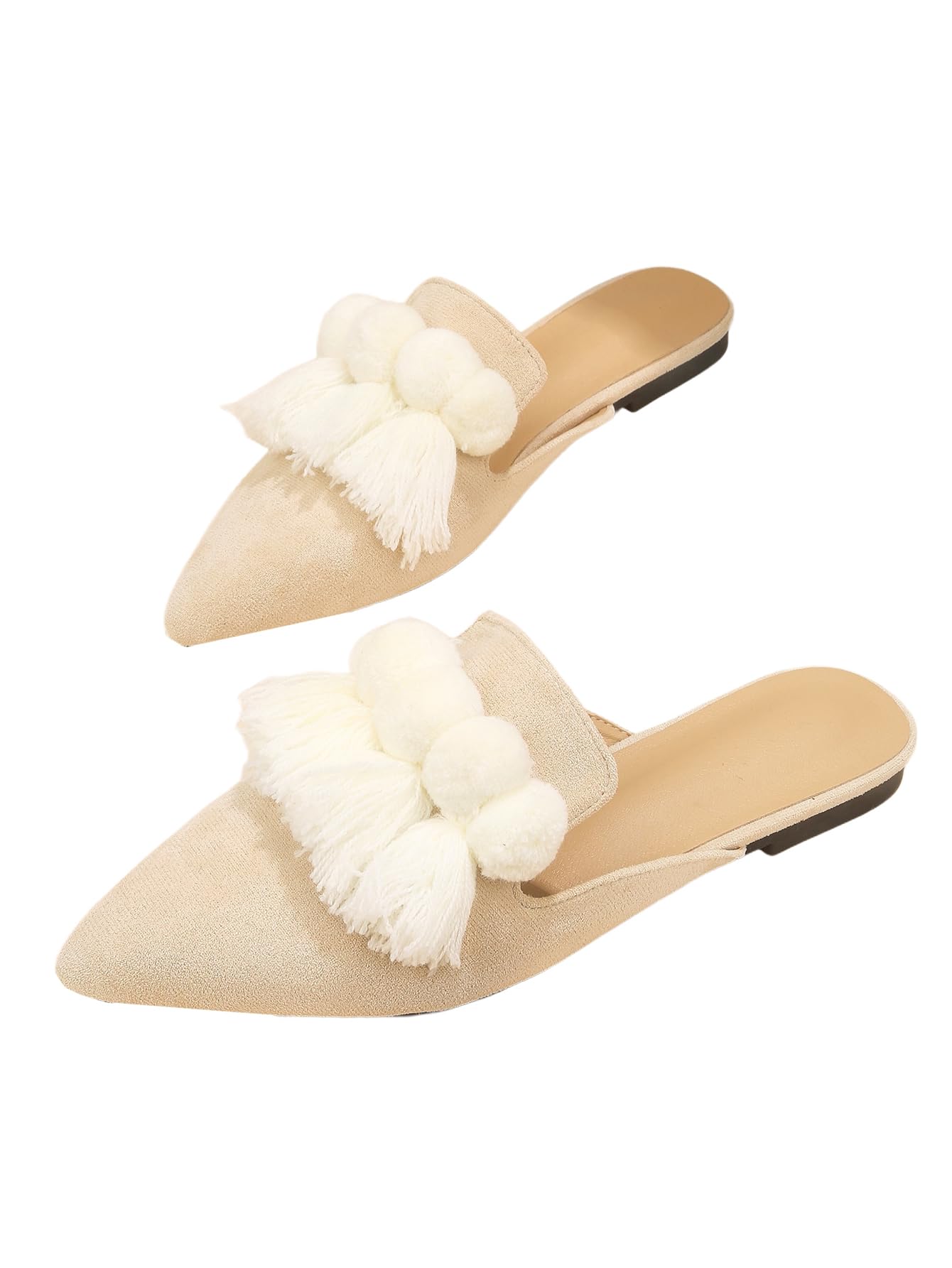 Women's Dress Shoes Slip On Flats Comfortable Pointed Toe Mules Dressy Casual Loafers Shoes