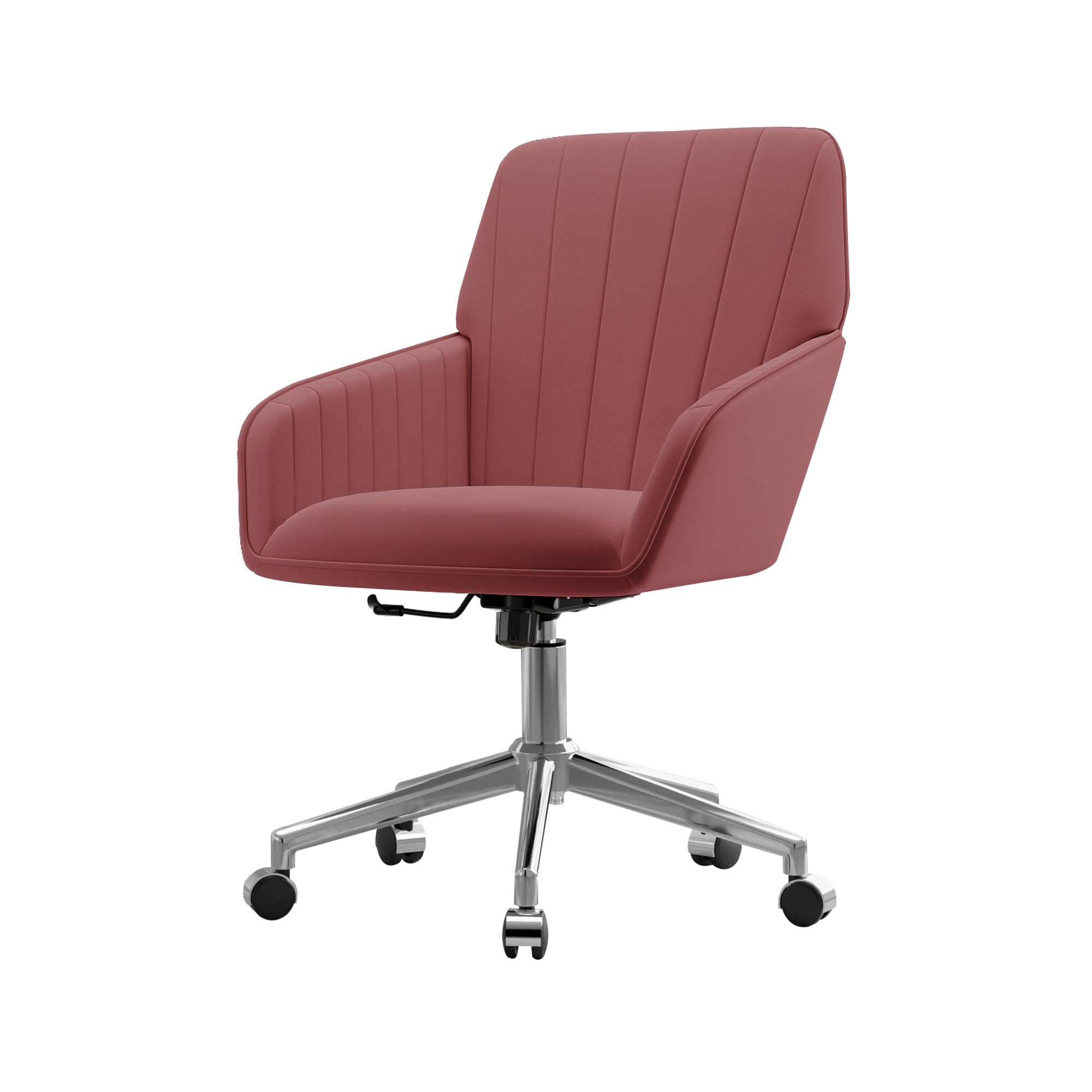 Velvet Modern Cute Chair with Back, Height Adjustable Upholstered Vanity Chair with Swivel Wheels