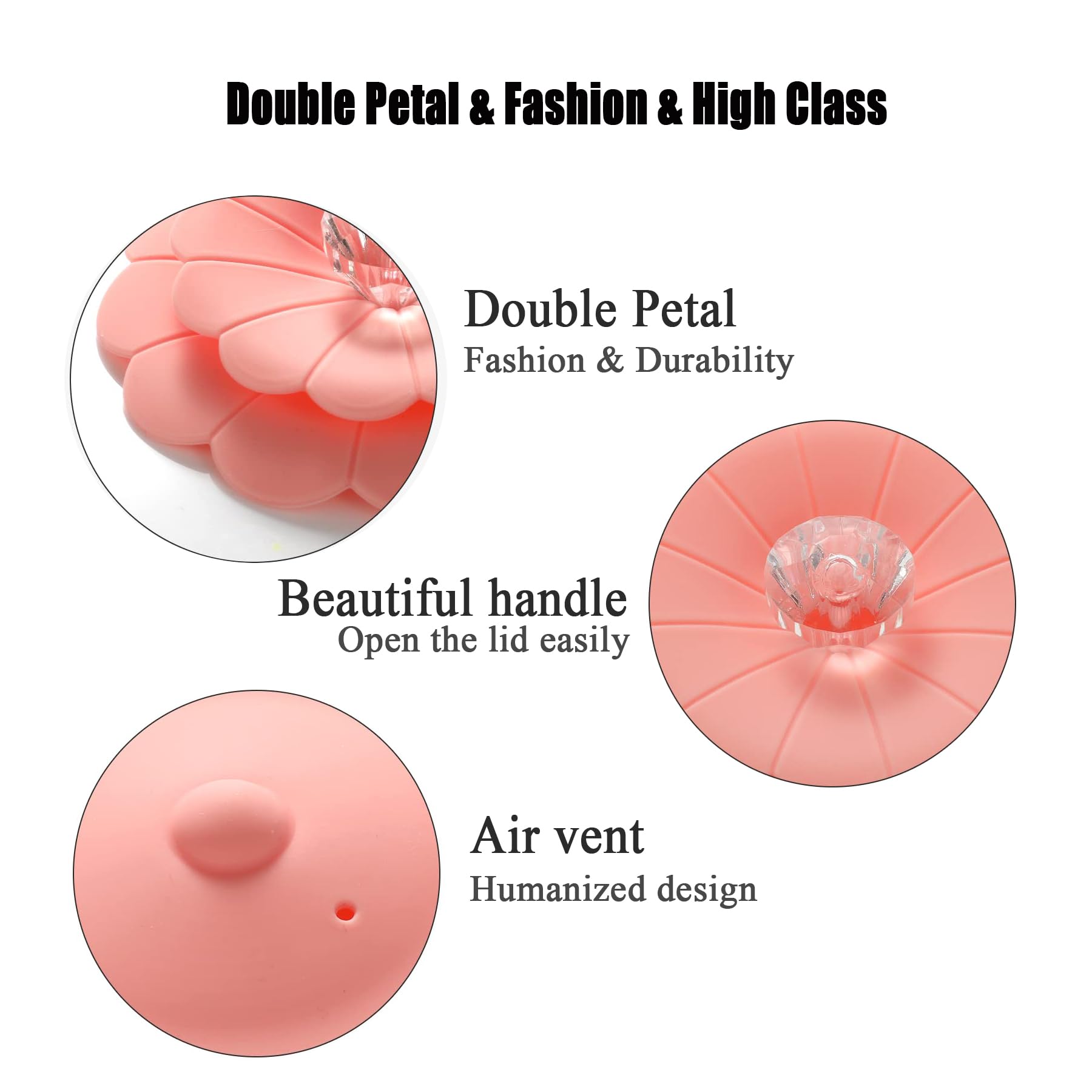 Silicone Flower Cup Covers (Set of 3), Multicolored Silicone Lids for Mugs, Cups, Glassware, Flexible Mug Covers, Heat Resistant Cup Lids