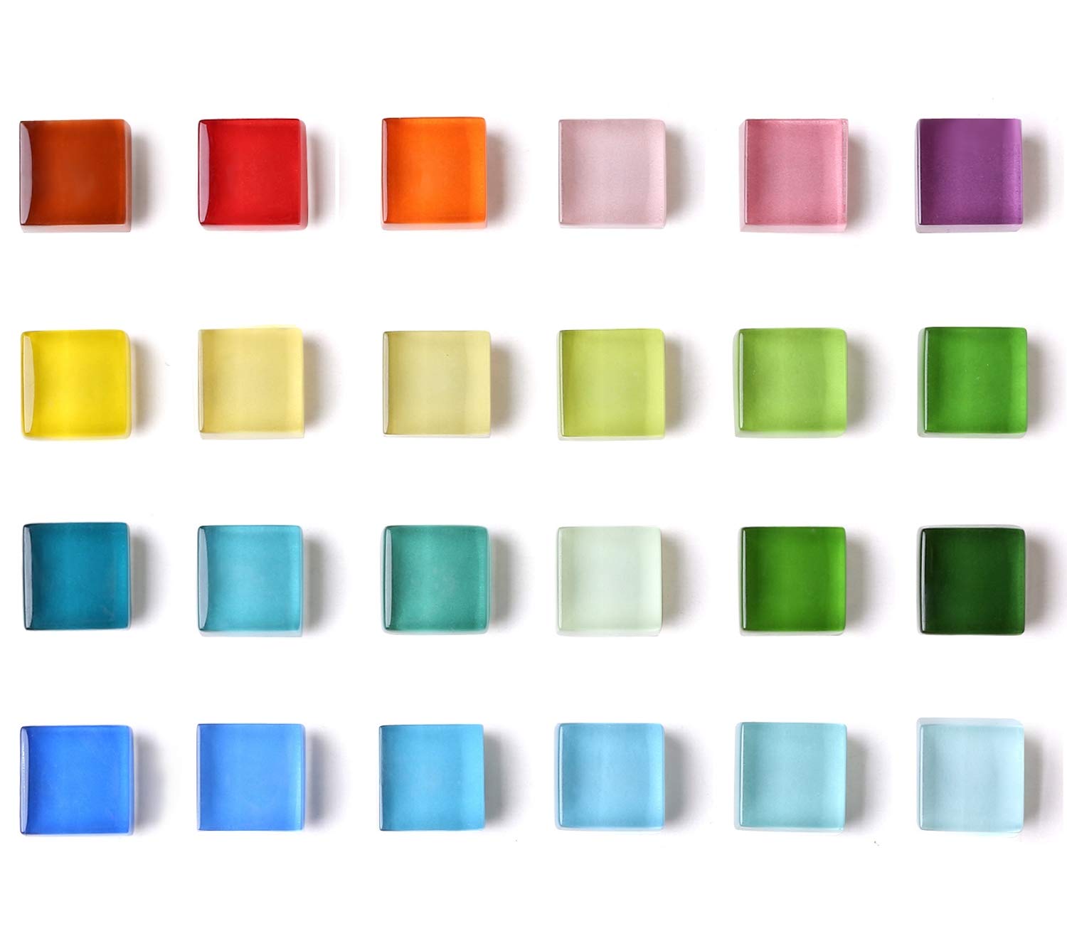Set of 24-Piece Colorful Glass Refrigerator Magnets