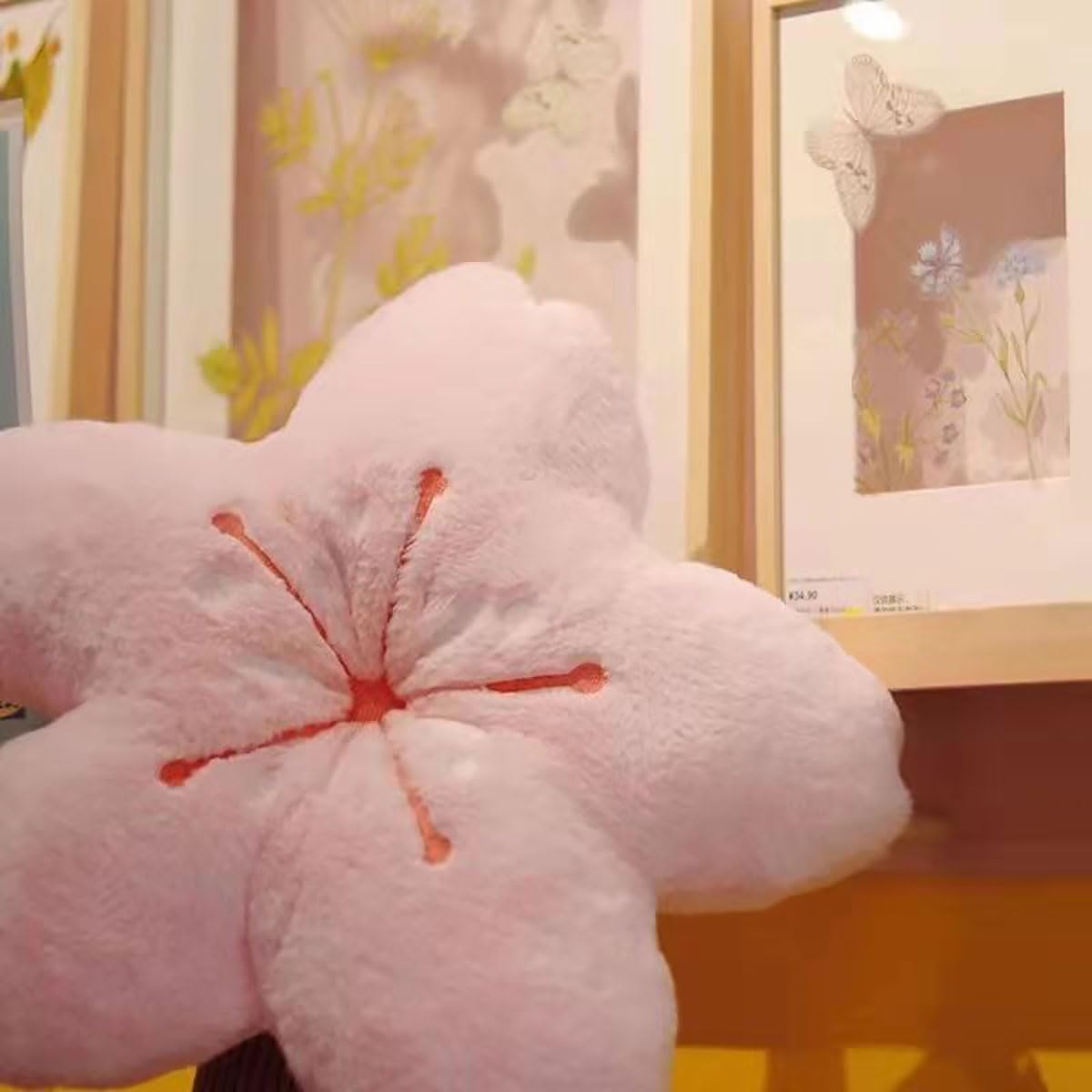 Cherry Blossom Plush Throw Pillow Living Room Sofa Pillow Flower Chair Cushion Throw Pillow 15.74 * 15.74