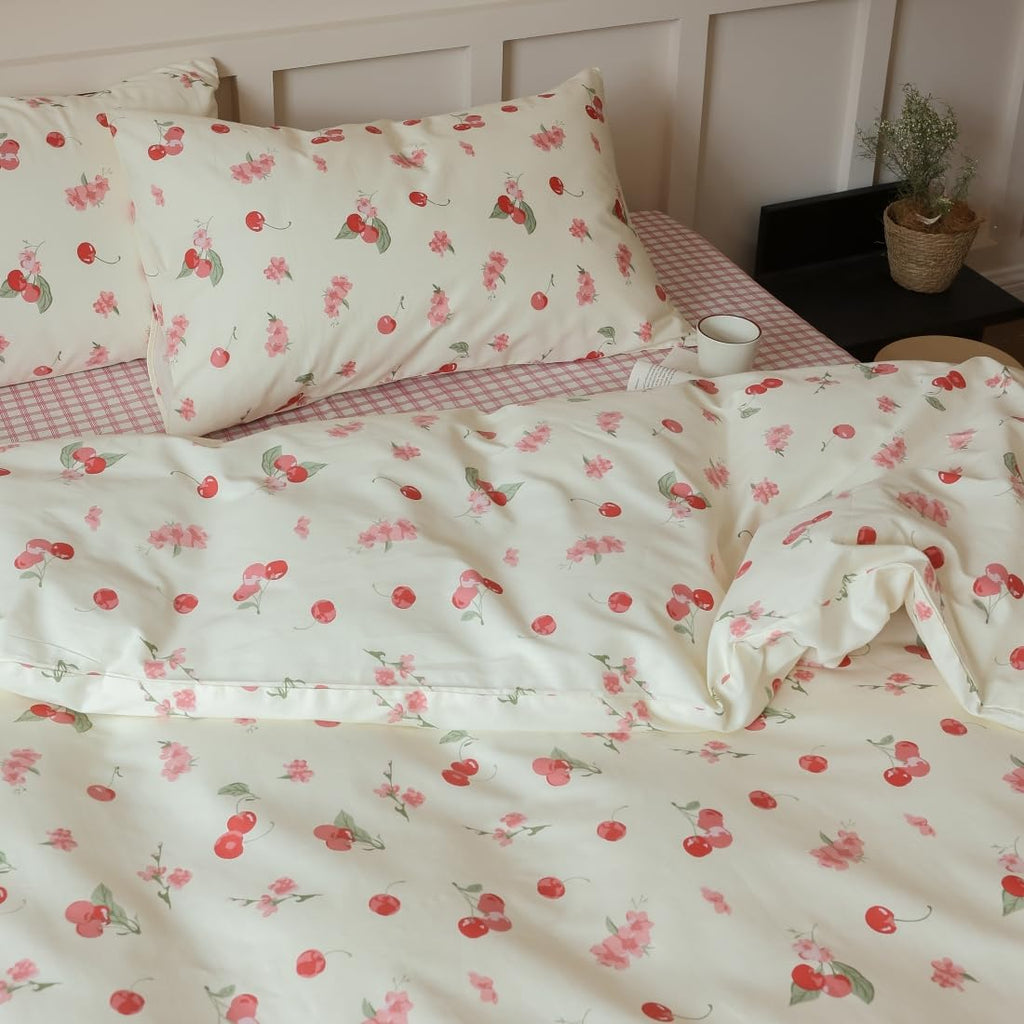 Cute Duvet Cover Sets 100% Cotton Bedding Comforter Cover Full 2 Pillowcases