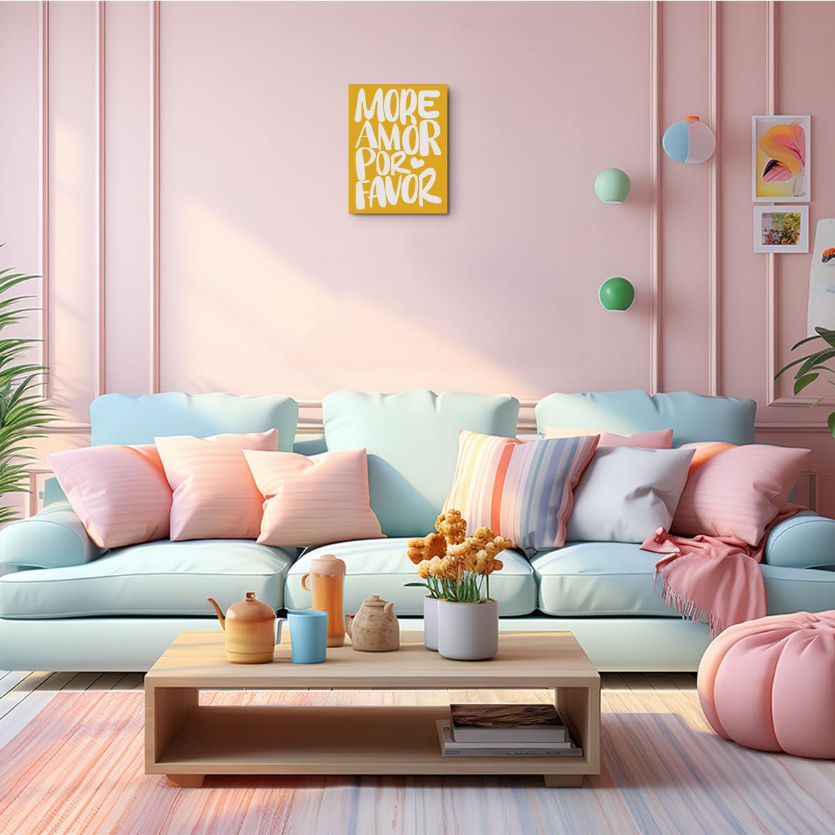 Love Quote Framed Preppy Canvas Wall Art Aesthetic Poster