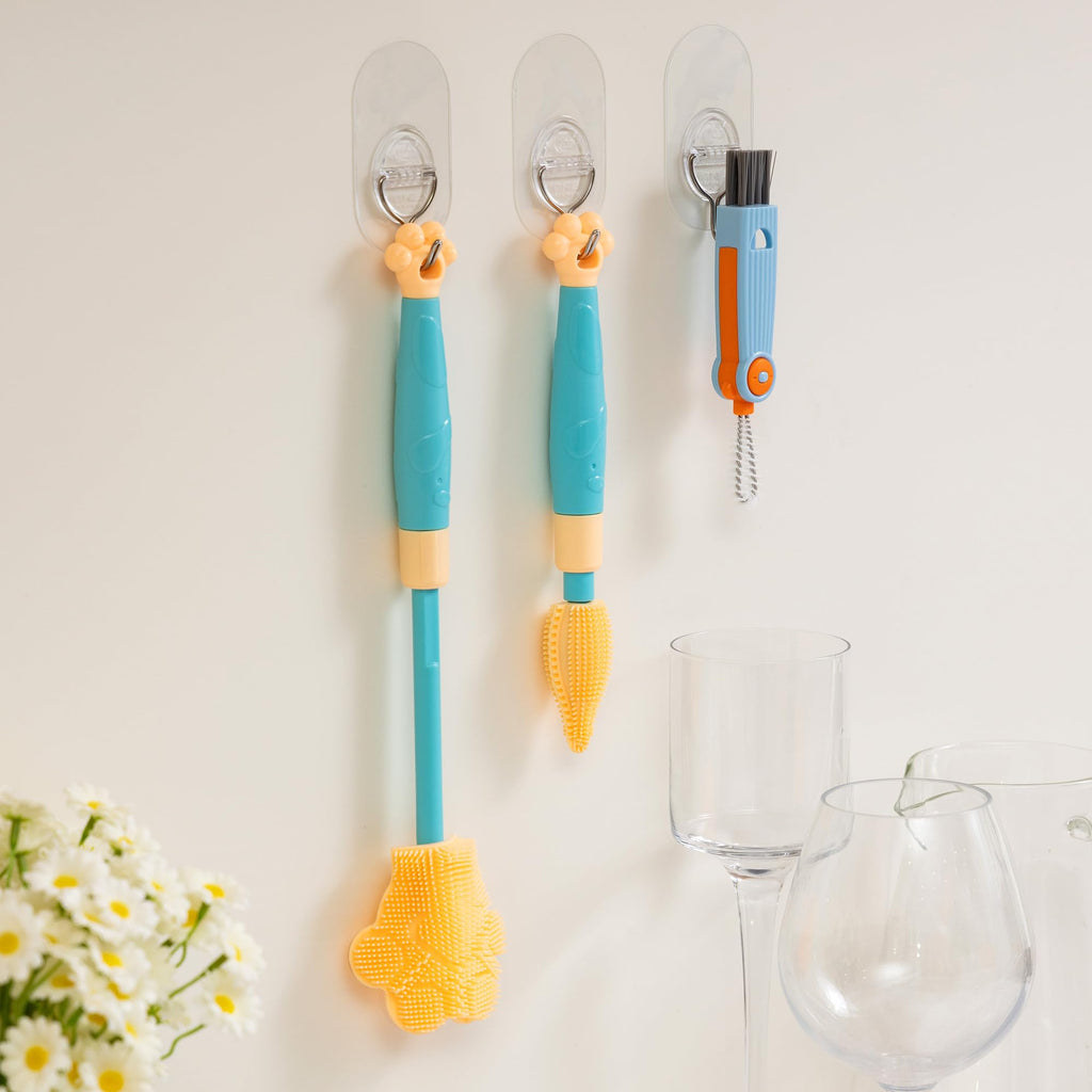 Silicone Bottle and Pot Brush Cleaner, Adjustable Handle Length (10.5-13.8in)