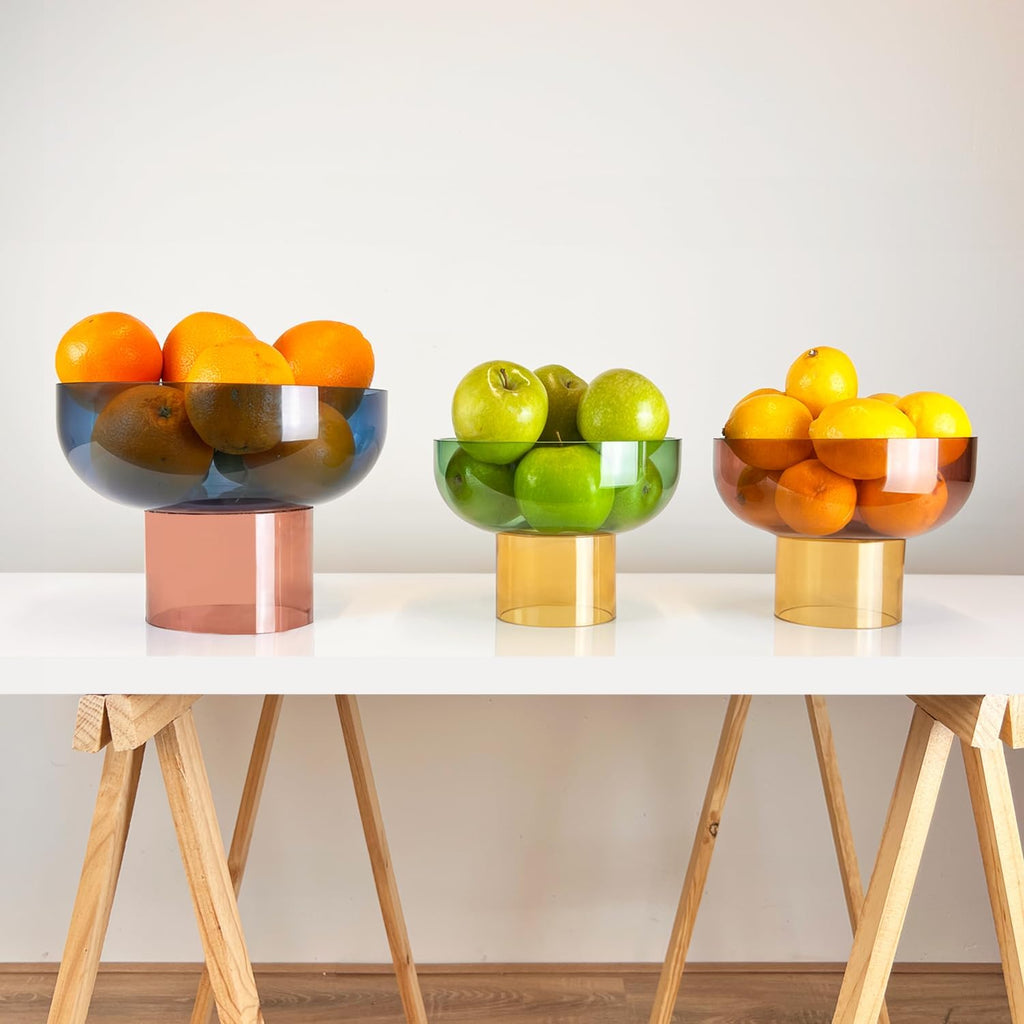 Green and Yellow Reversible Decorative Glass Bowl