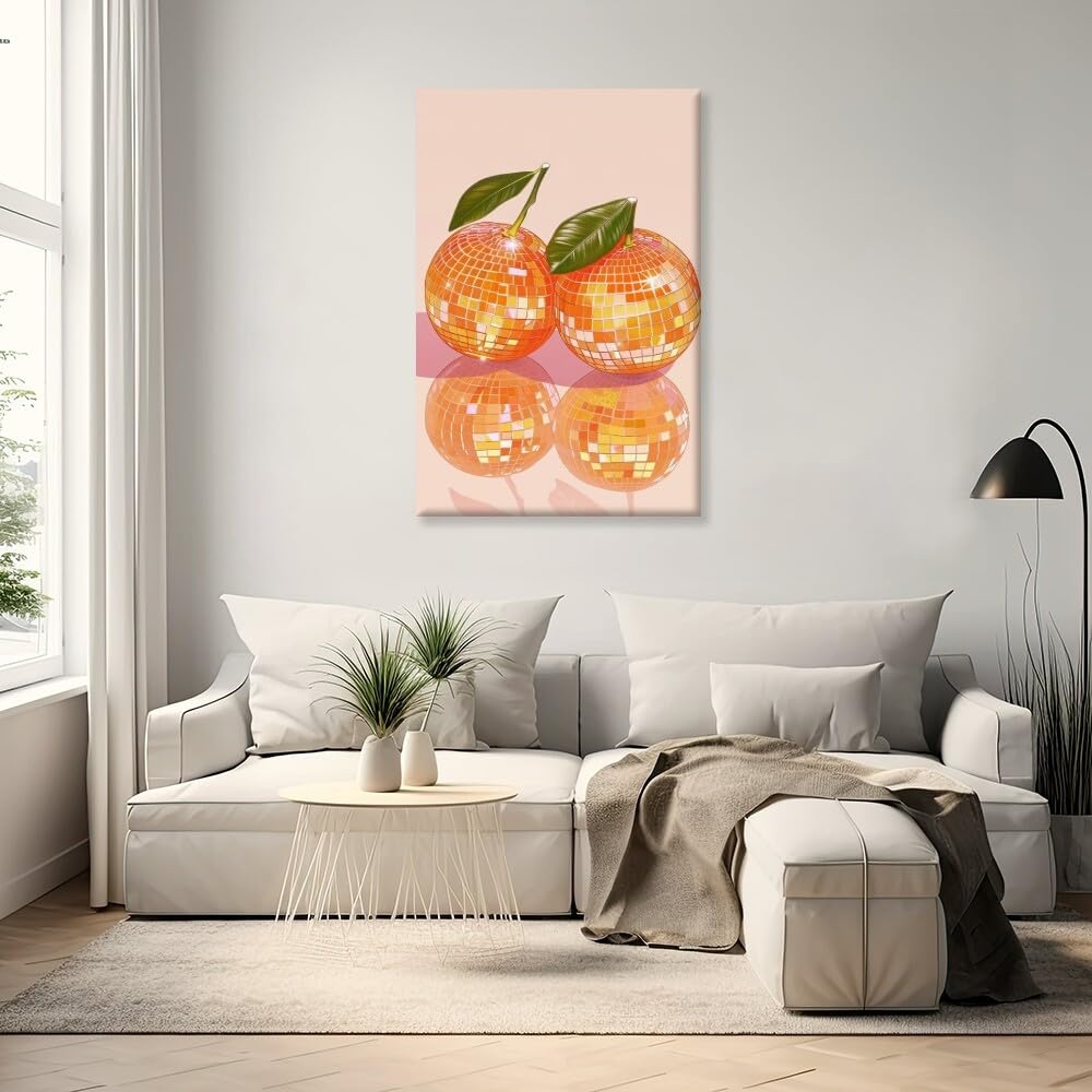 Disco Ball Fruits Canvas Print â€?Trendy Glam Wall Art