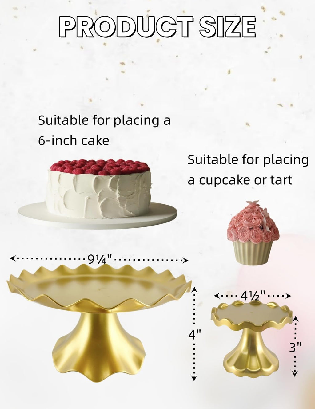 Cake Stand Set, Laced Cake Stand, Mini Cupdake Holder 3 Pcs