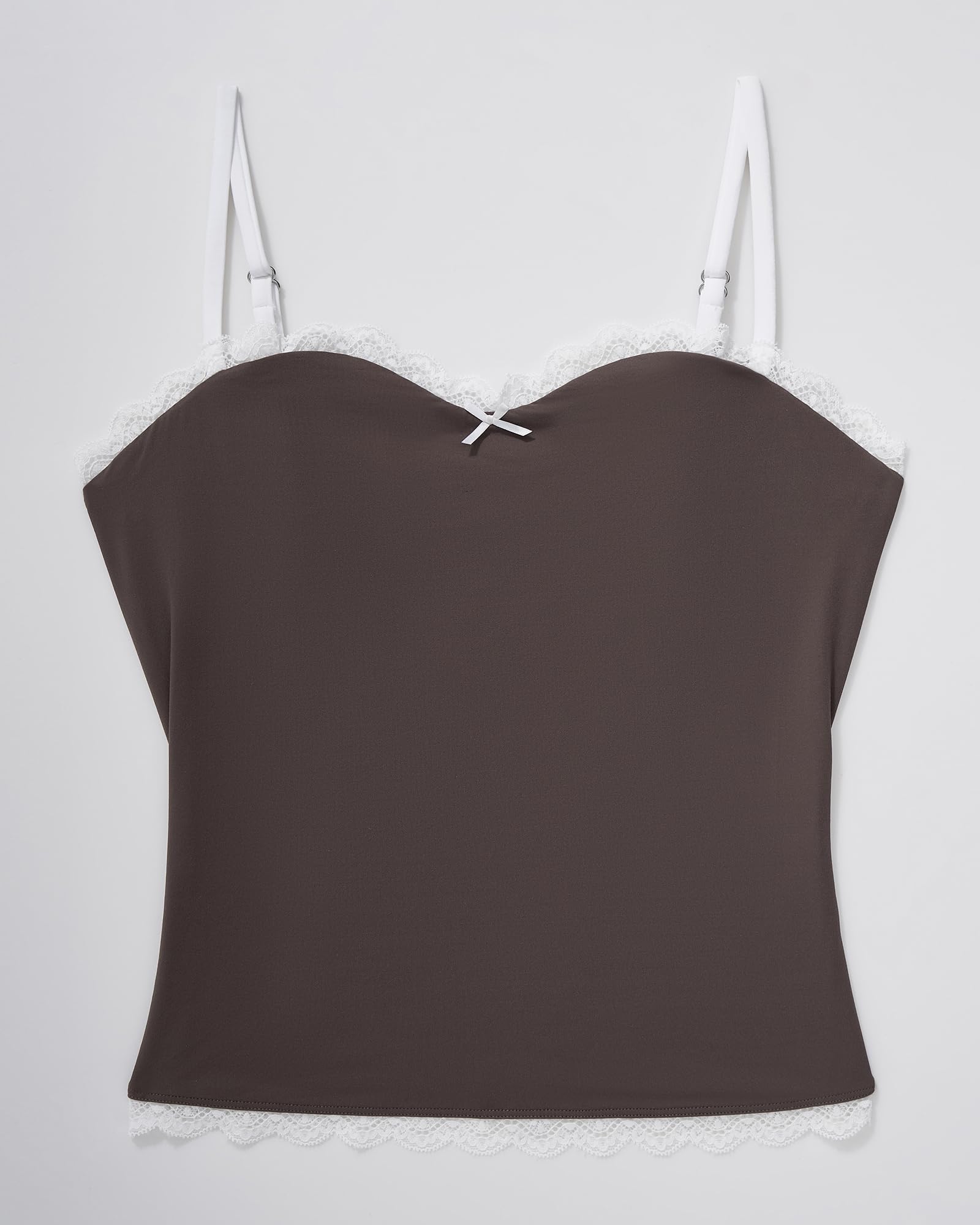 Lace Tank Tops for Women Sexy Double Lined Y2K Going Out Basic Cami Shirt