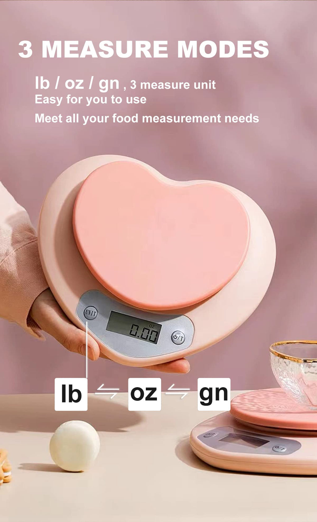 Digital Kitchen Scale â€?Large LCD, Tare Function, 11lb Capacity, Precise 0.03oz Graduation for Baking & Cooking, Measures in ML & Oz