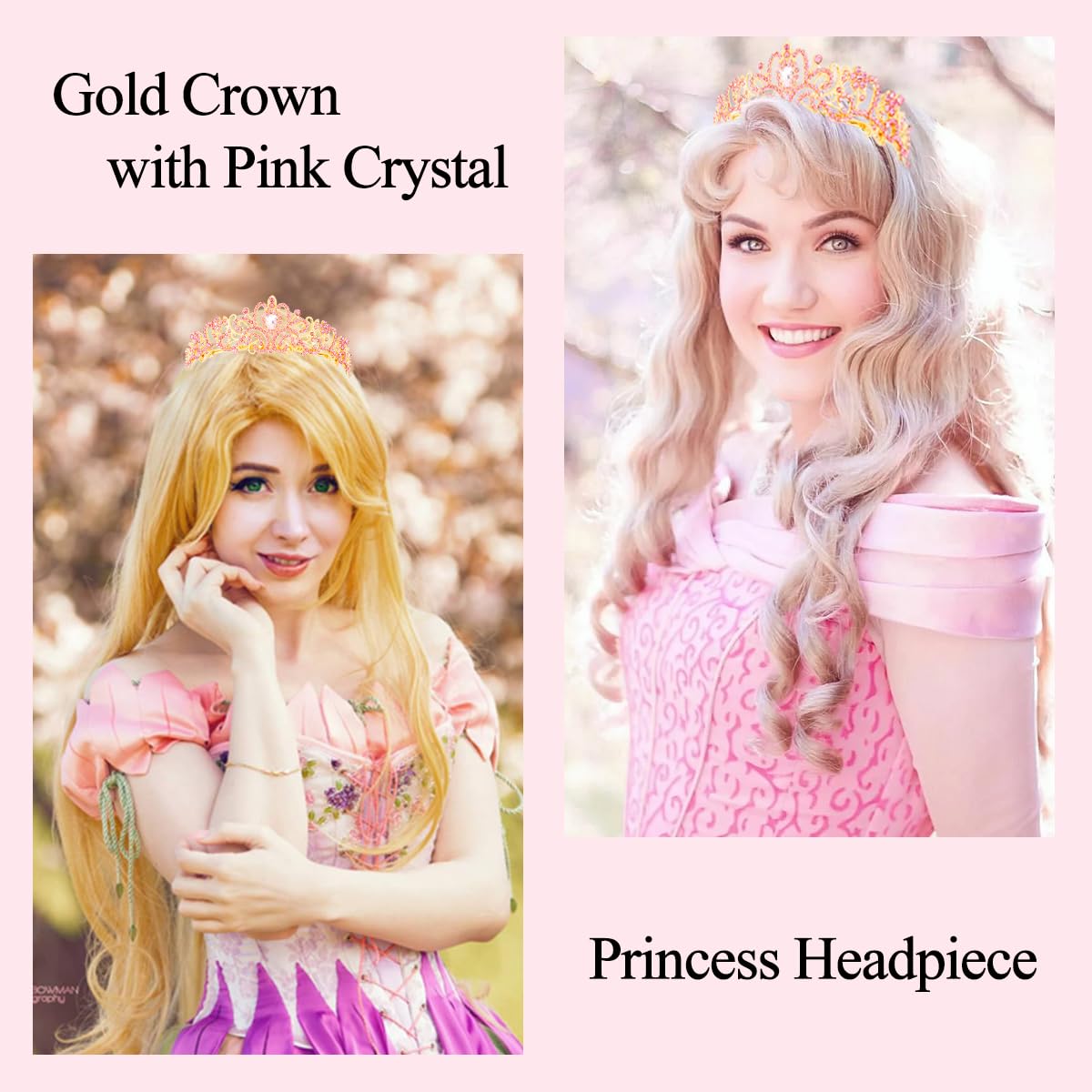 Princess Crystal Tiara Crown Headband Elegant Crown With Combs