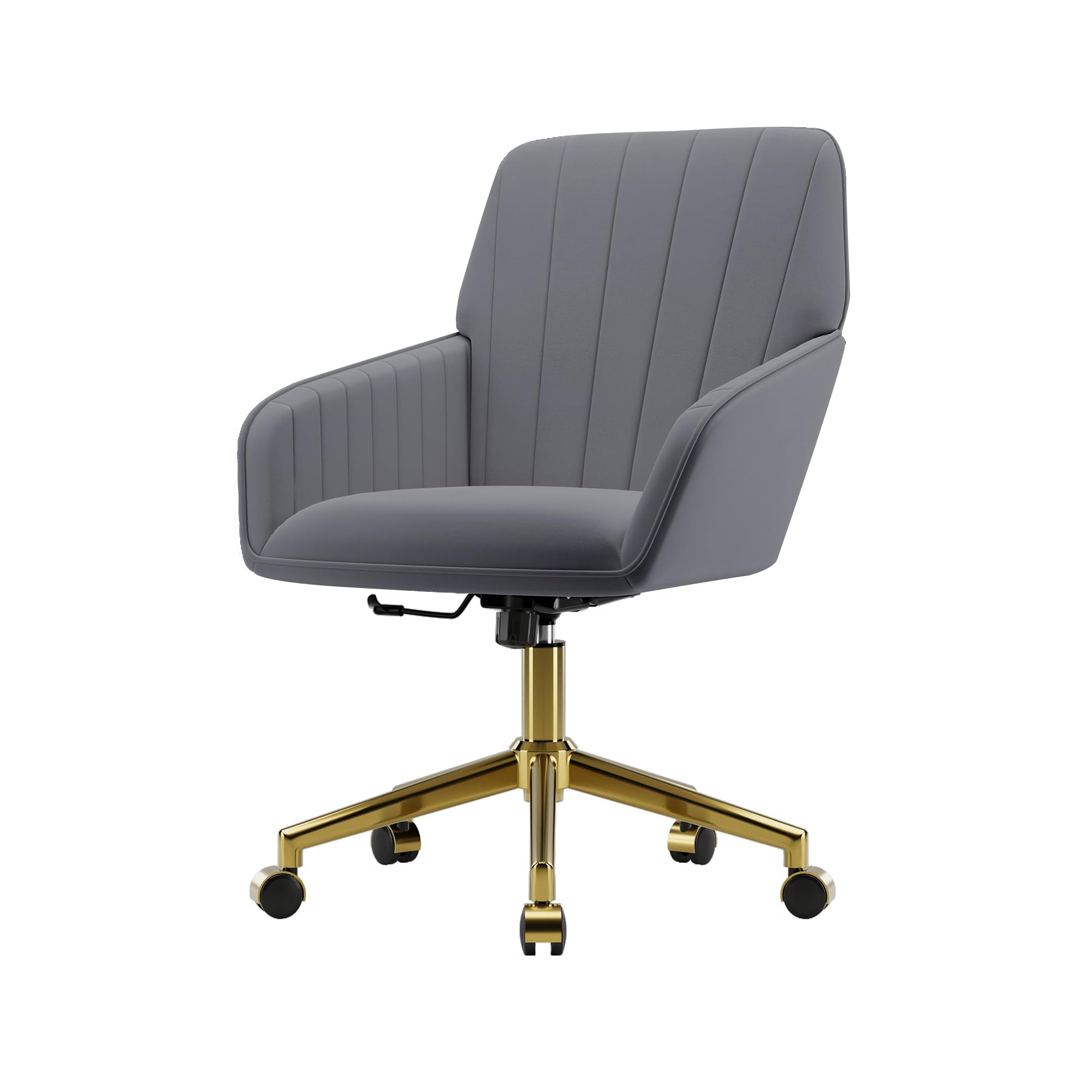 Velvet Modern Cute Chair with Back, Height Adjustable Upholstered Vanity Chair with Swivel Wheels