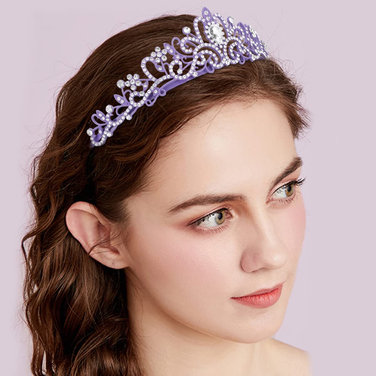 Princess Crystal Tiara Crown Headband Elegant Crown With Combs