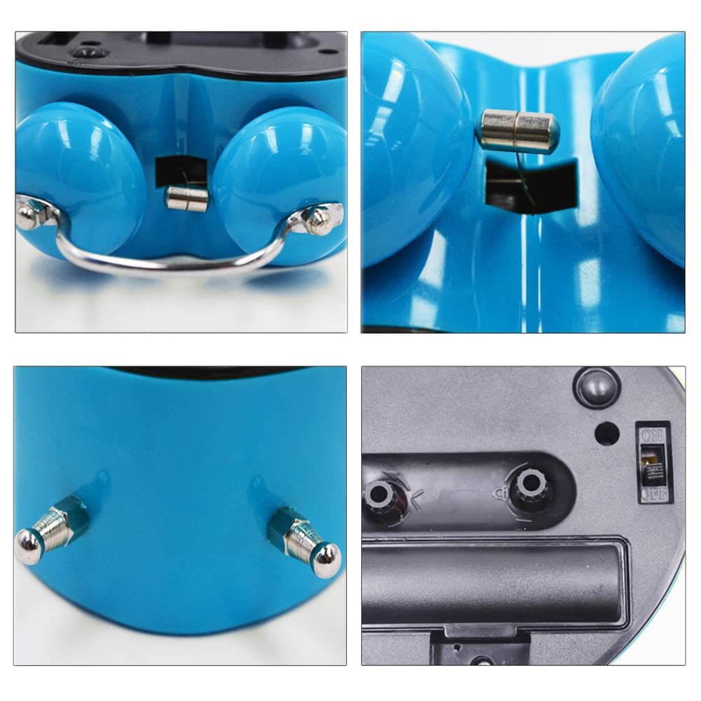 Cute Heart Shapes Twin Bell Loud Alarm Clock Silent Analog Quartz Nightlight Tableclock Battery Operated for Kids, Seniors, Heavy Sleepers, Decorations for Bedroom, Living Room 3 Inches