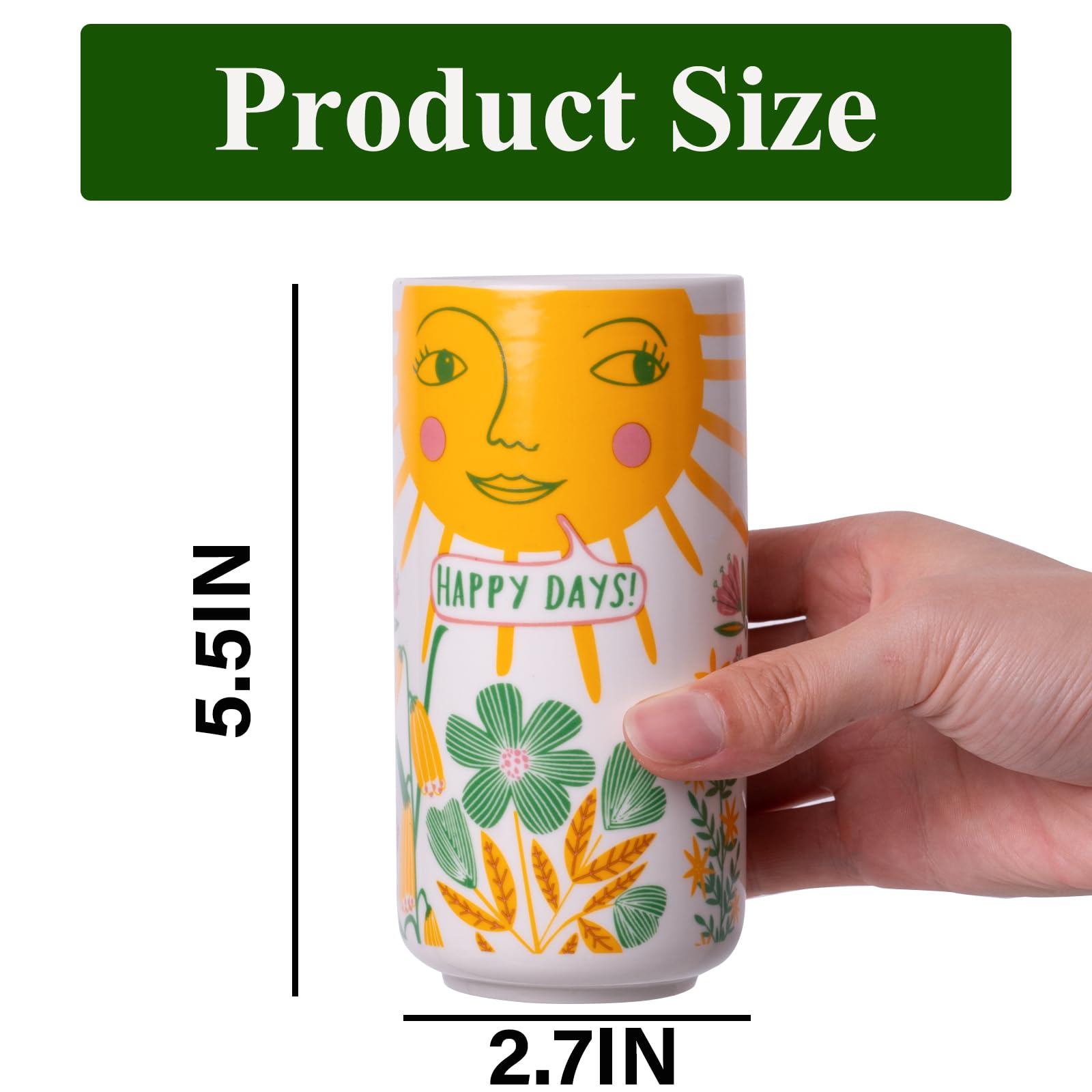 Ceramic Vase-Unique Aesthetic Design for Funky Flower Decor-Perfect Summer Fruit Theme