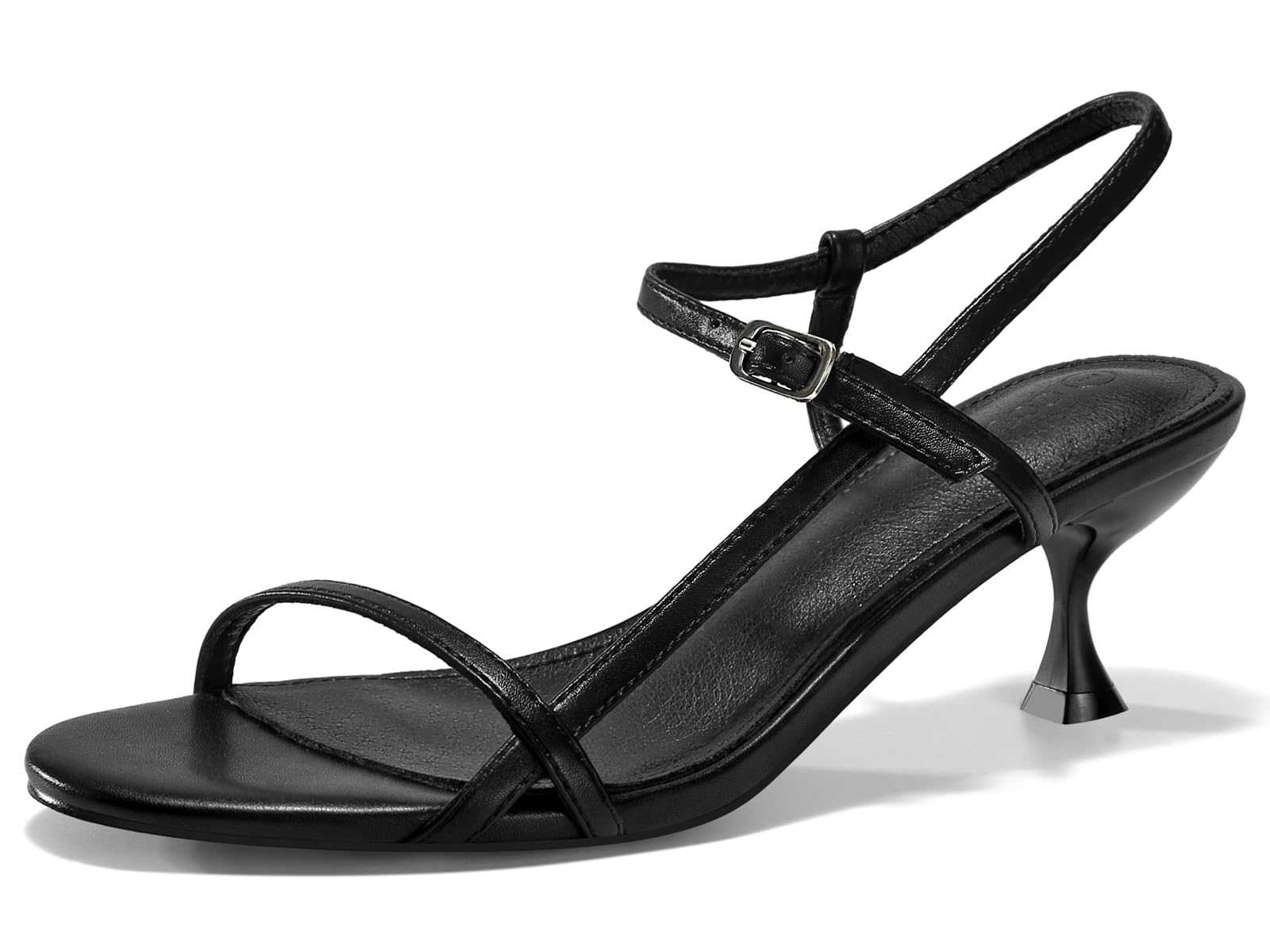 Women's Strappy Heeled Sandals Kitten Low Heel Open Toe Ankle Strap Shoes