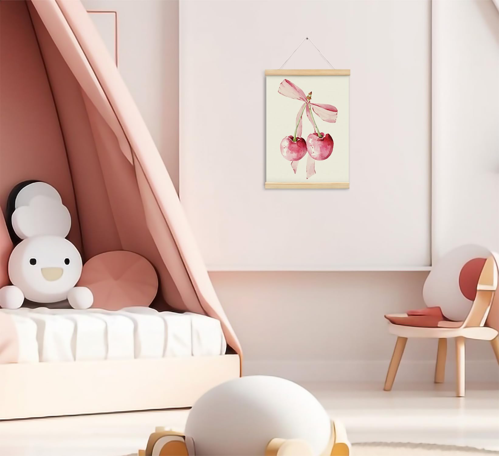 Coquette Pink Bow Preppy Girly Inspirational Wall Art Poster Hanger Frame