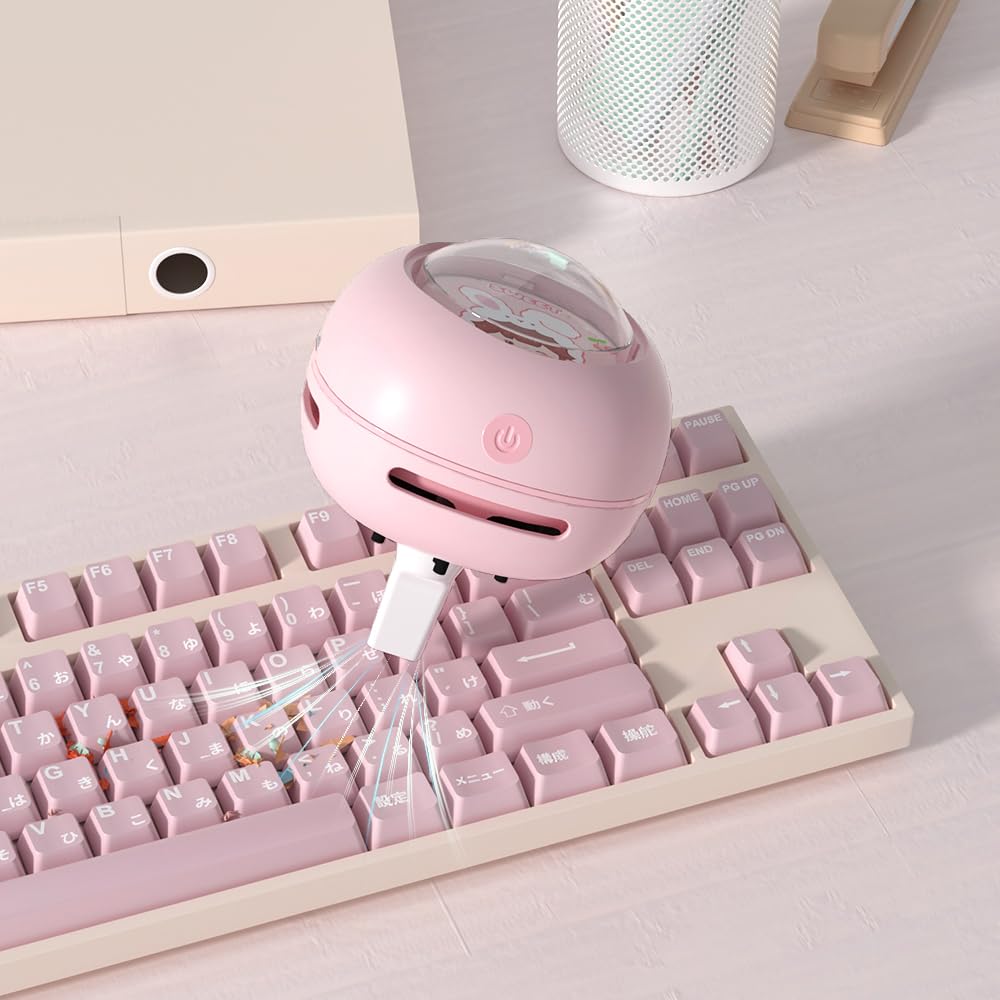 Desktop Vacuum Cleaner, Mini Table dust Sweeper Energy Saving, High Endurance up to 400 mins, 360º Rotatable Design for Keyboard/Home/School/Office