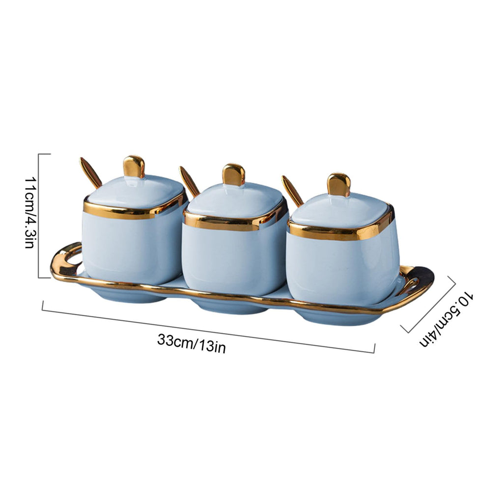 Sugar Bowl With Lid And Spoon, Sugar Pot Set Of 3