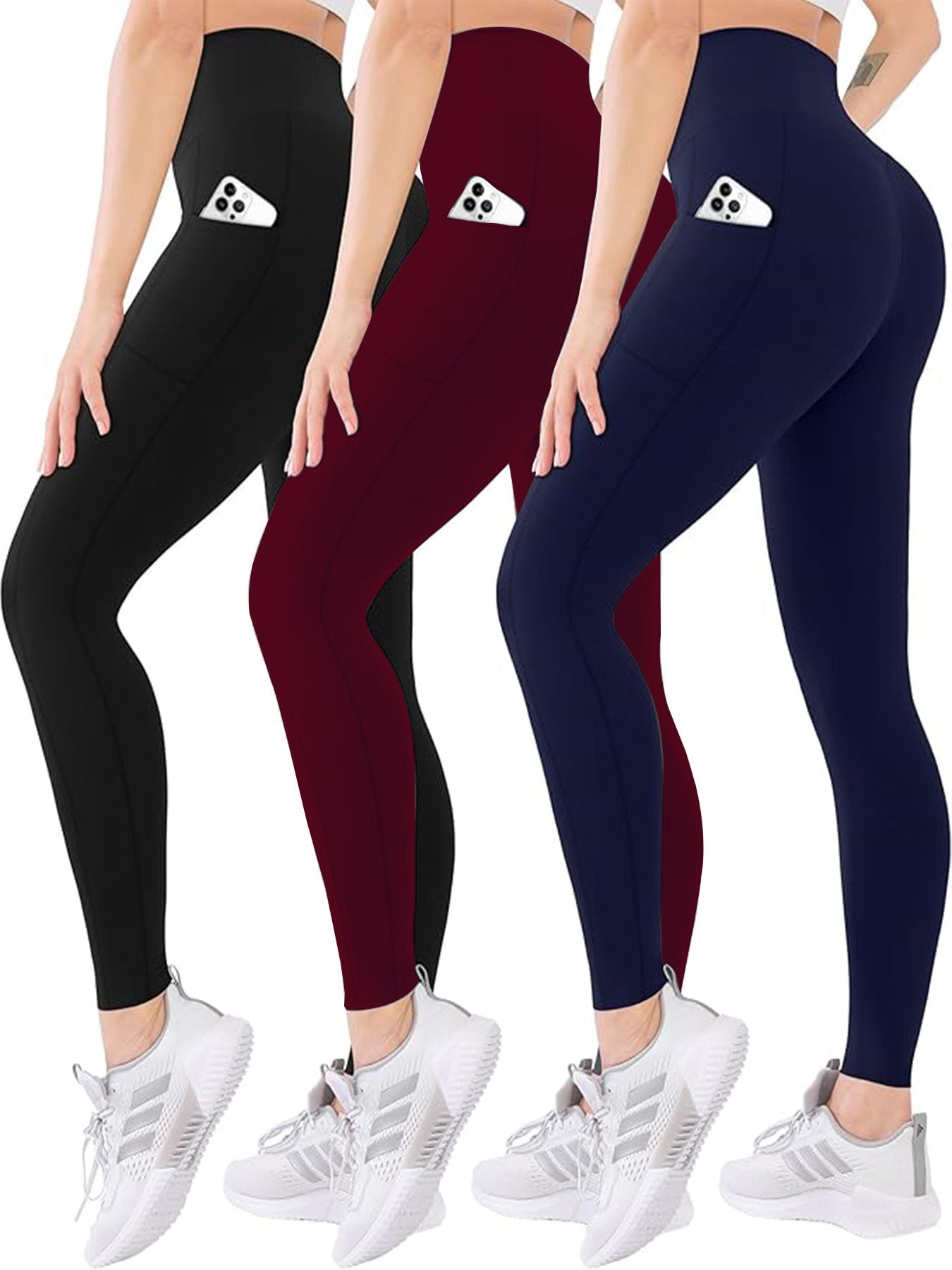 Three Piece Yoga Pants With Pockets