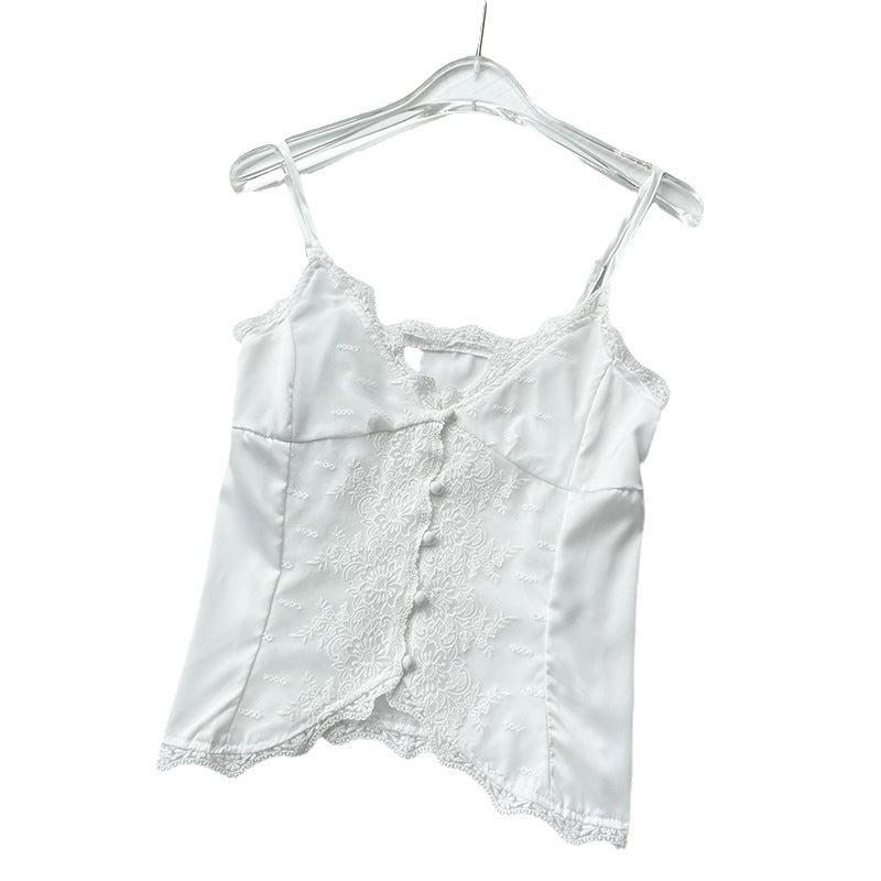 Lace Satin Sweet Slim Fit Small Slip Top