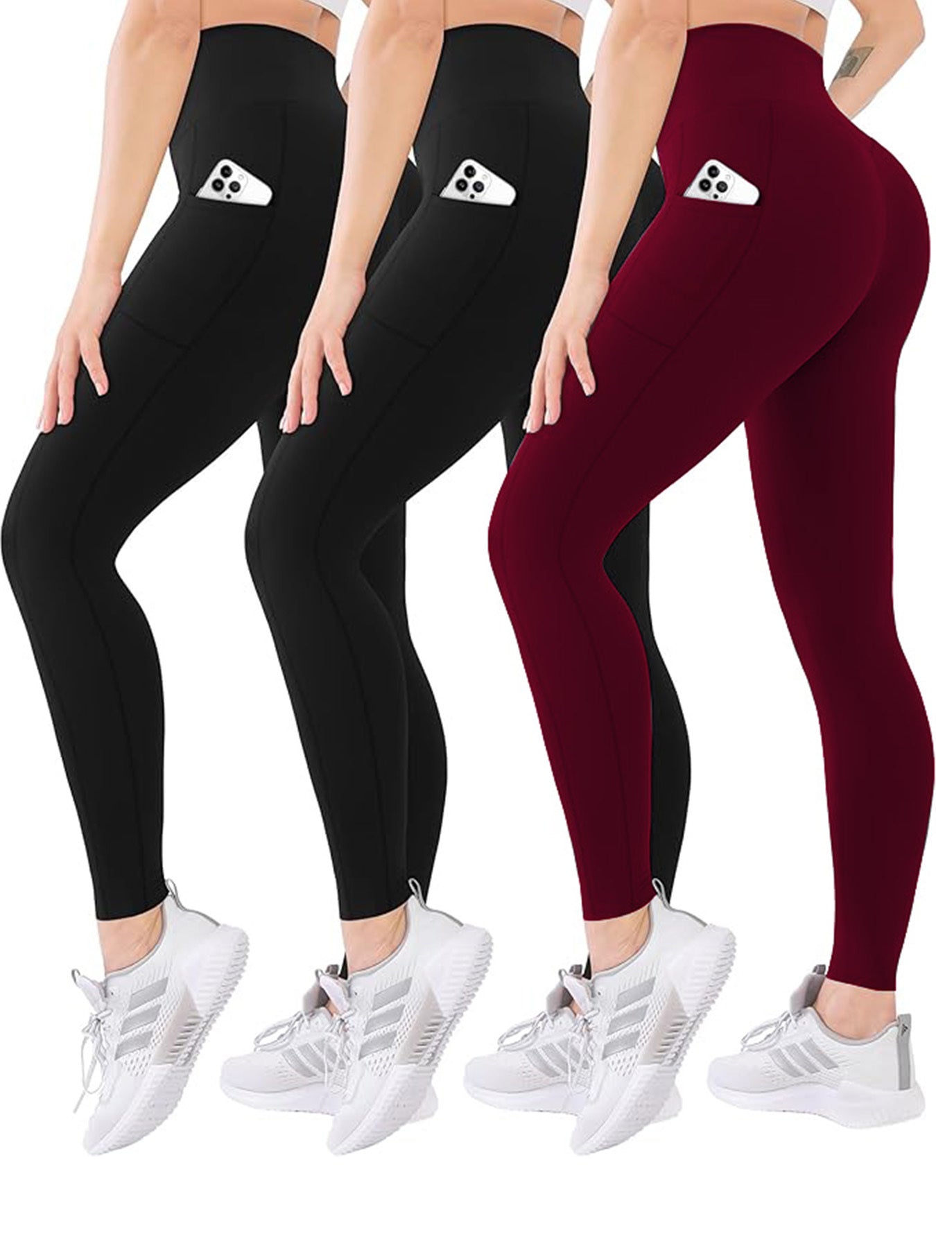 Three Piece Yoga Pants With Pockets