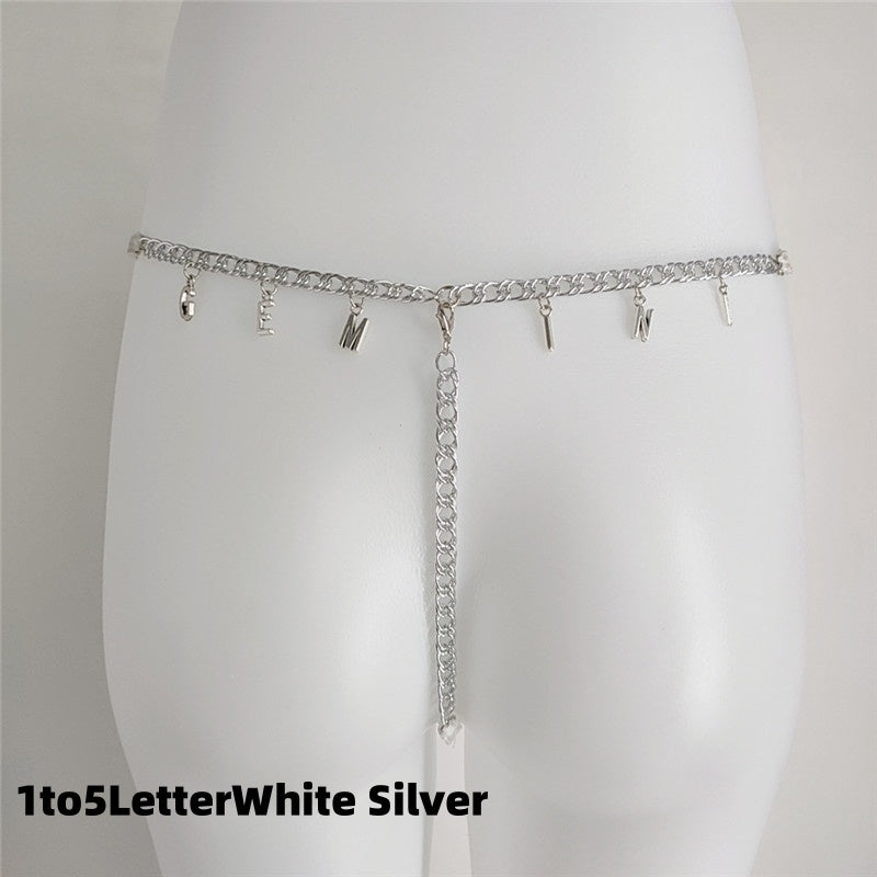 Women Custom Thong With Letter Name Personality G-String Panties Underwear Waist Body Chain Lace Thongs Jewelry Gift