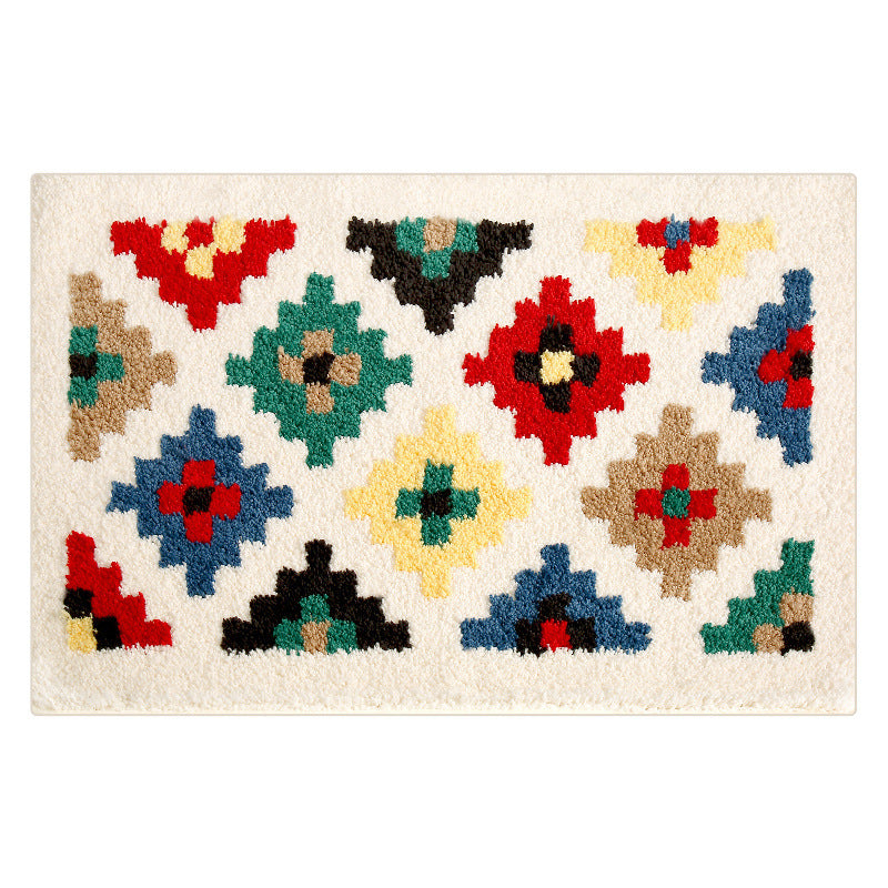 Simple Plaid Bathroom Absorbent Bathroom Anti-slip Mats