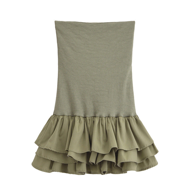 Stitching Tube Top Short Dress