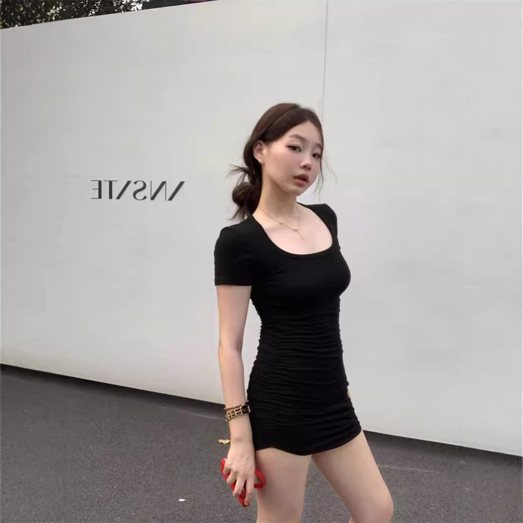 Summer Square Mouth Collar Small Man Pure Desire Style Dress